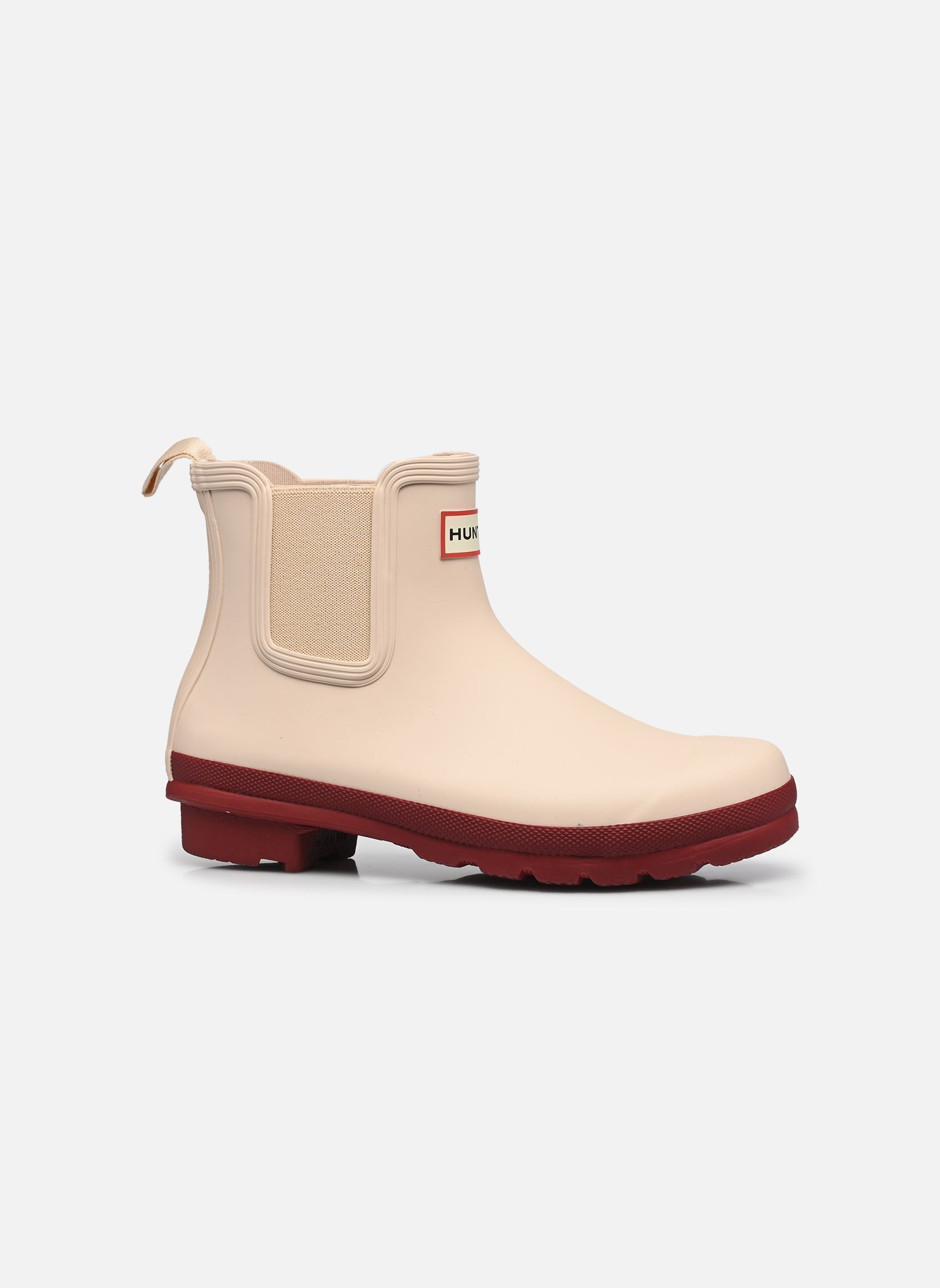 Bottes de pluie Womens Original Chelsea Boot femme beige Hunter Bottes de pluie Womens Original Chelsea Boot femme beige SHIFTING SAND/ MERLOT