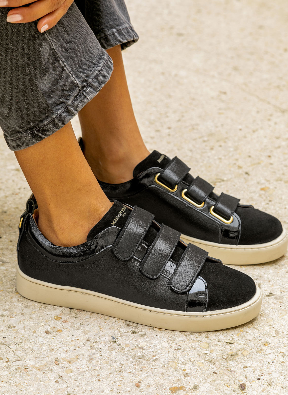 Baskets basses Basket Anaïda - Noir femme noir Maison Toufet Baskets basses Basket Anaïda - Noir femme noir Noir