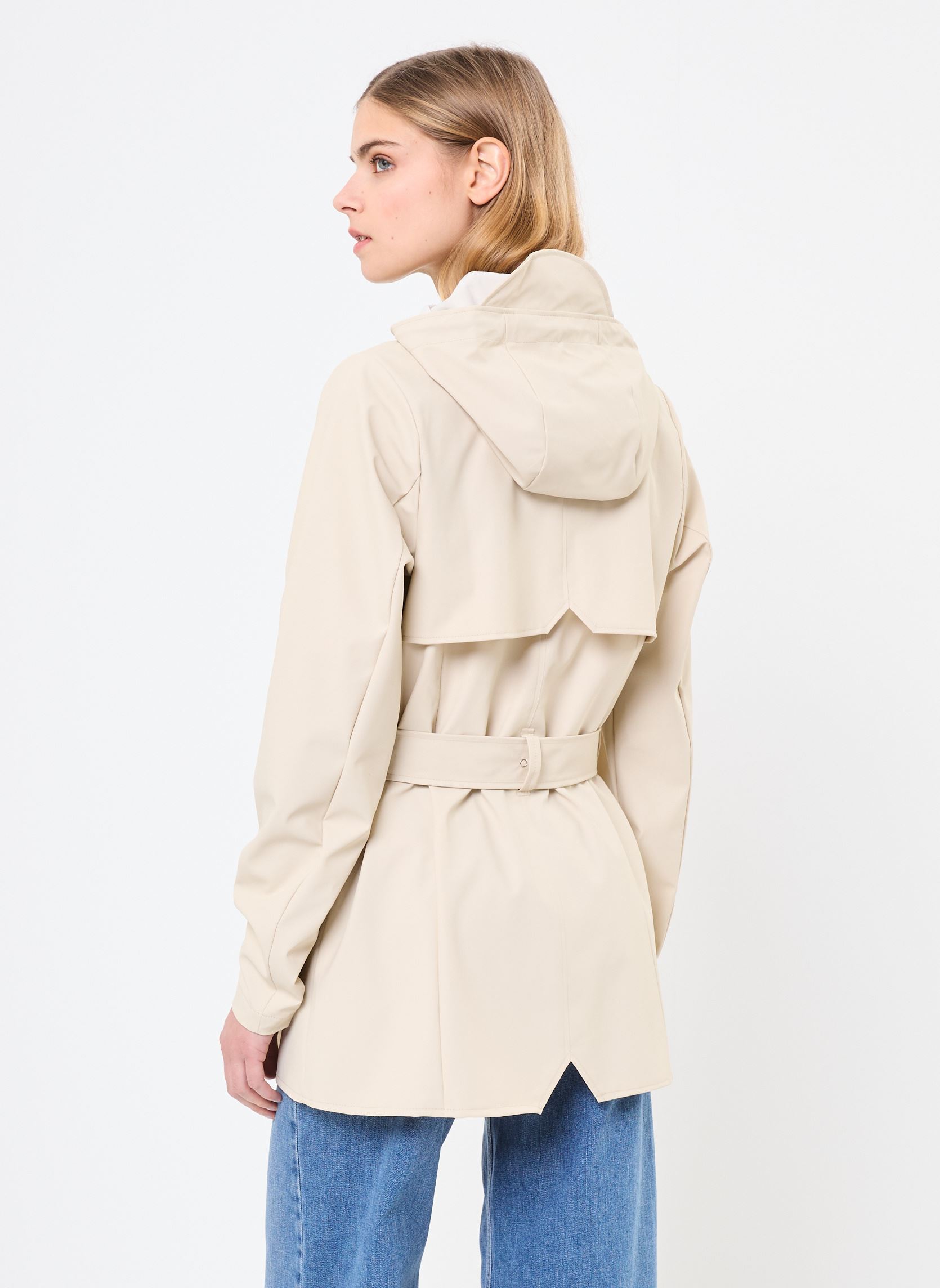 Regenjassen Curve Jacket W3 dames beige Rains Regenjassen Curve Jacket W3 dames beige DUNE