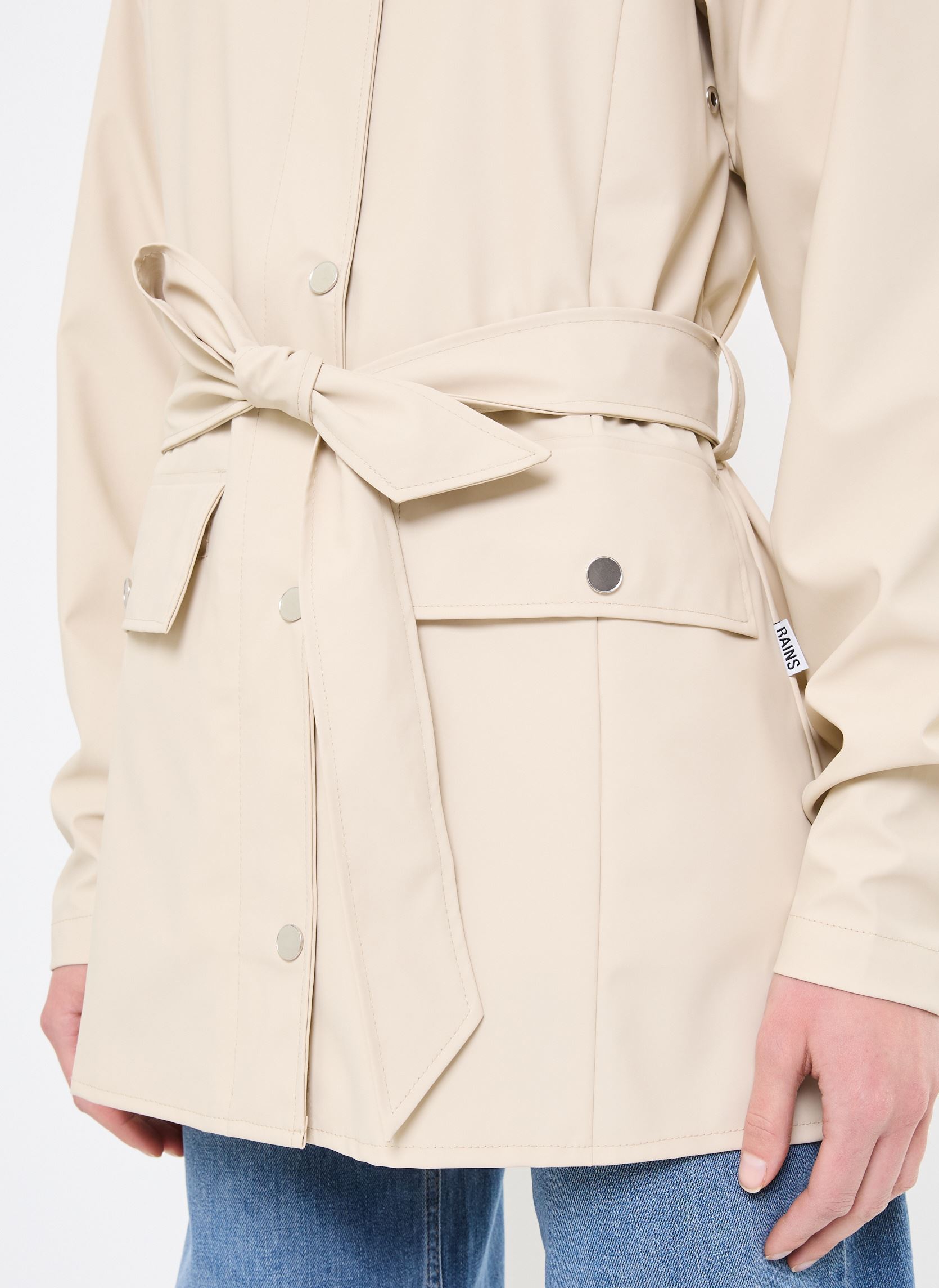 Regenjassen Curve Jacket W3 dames beige Rains Regenjassen Curve Jacket W3 dames beige DUNE