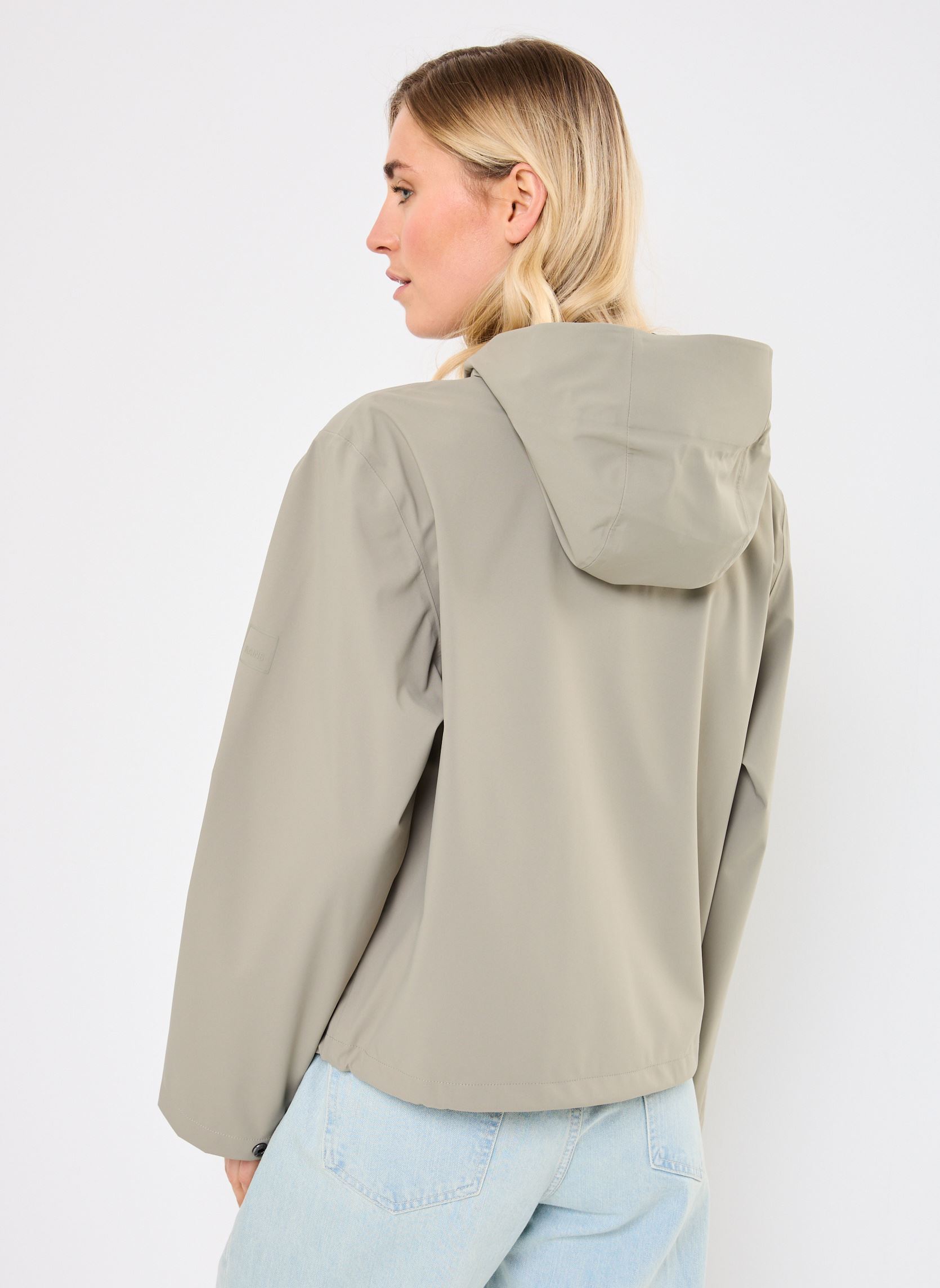 Regenjassen Suva Hardshell Short String W Jacket dames beige Rains Regenjassen Suva Hardshell Short String W Jacket dames beige DRIFT
