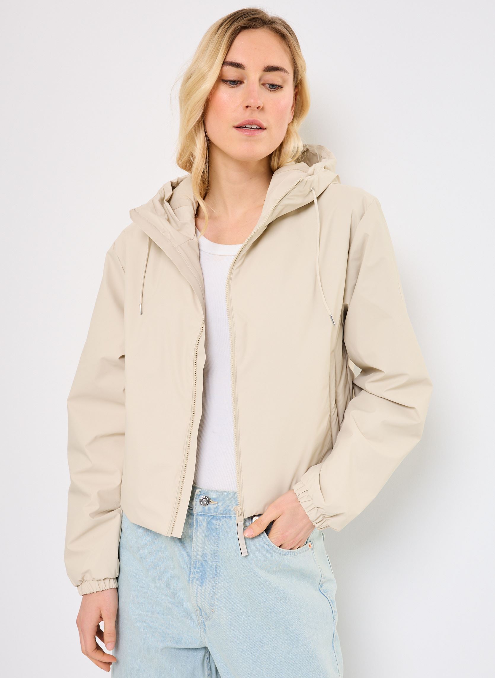 Vestes imperméable Lohja Short Insulated Jacket W3T1 femme beige Rains Vestes imperméable Lohja Short Insulated Jacket W3T1 femme beige DUNE