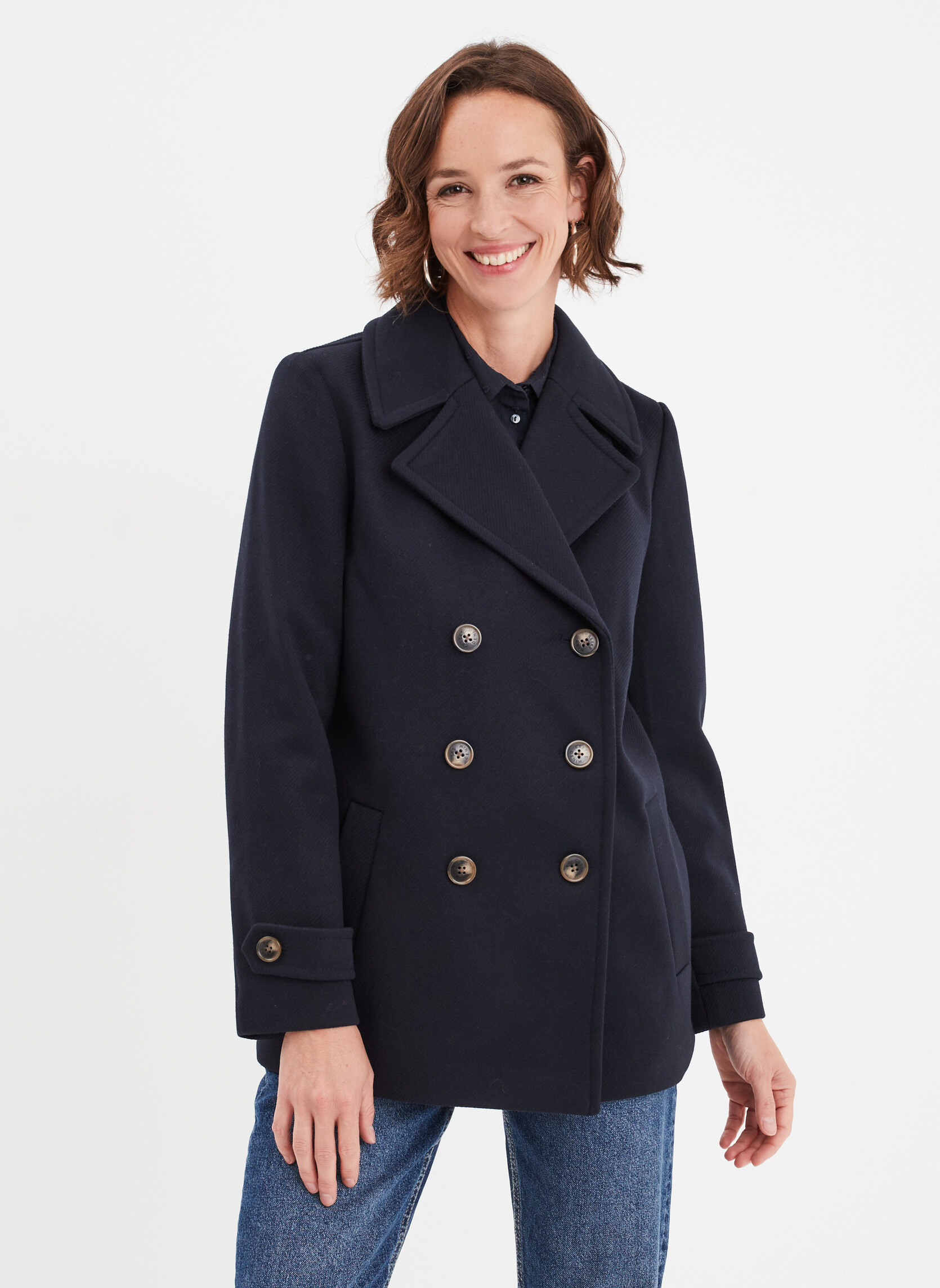 Manteaux classiques Manteau - CRE3_GCORNE femme bleu CREEKS Manteaux classiques Manteau - CRE3_GCORNE femme bleu Bleu marine