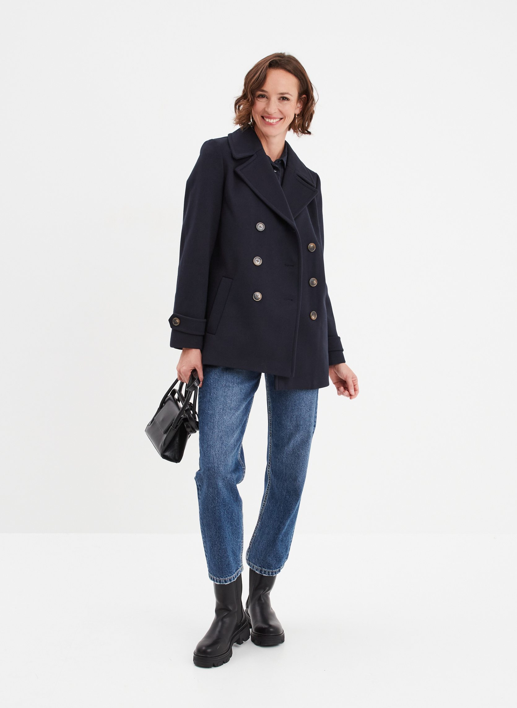 Manteaux classiques Manteau - CRE3_GCORNE femme bleu CREEKS Manteaux classiques Manteau - CRE3_GCORNE femme bleu Bleu marine