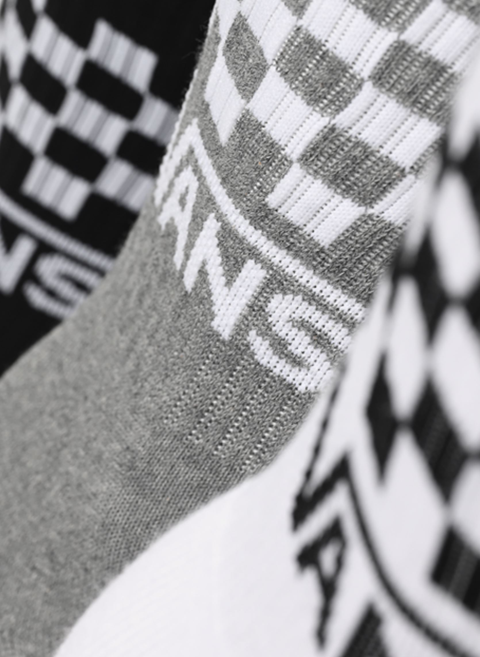 Chaussettes Classic Check Crew new noir Vans Chaussettes Classic Check Crew new noir BLACK-WHITE