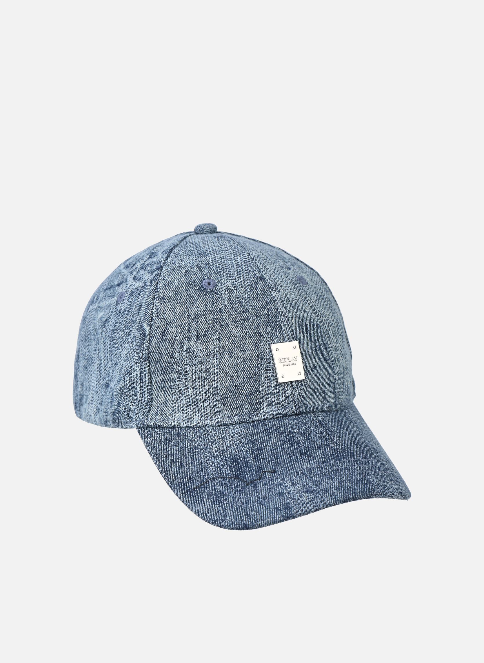 Petten Casquette en denim Replay heren blauw Replay Petten Casquette en denim Replay heren blauw WASHED DENIM