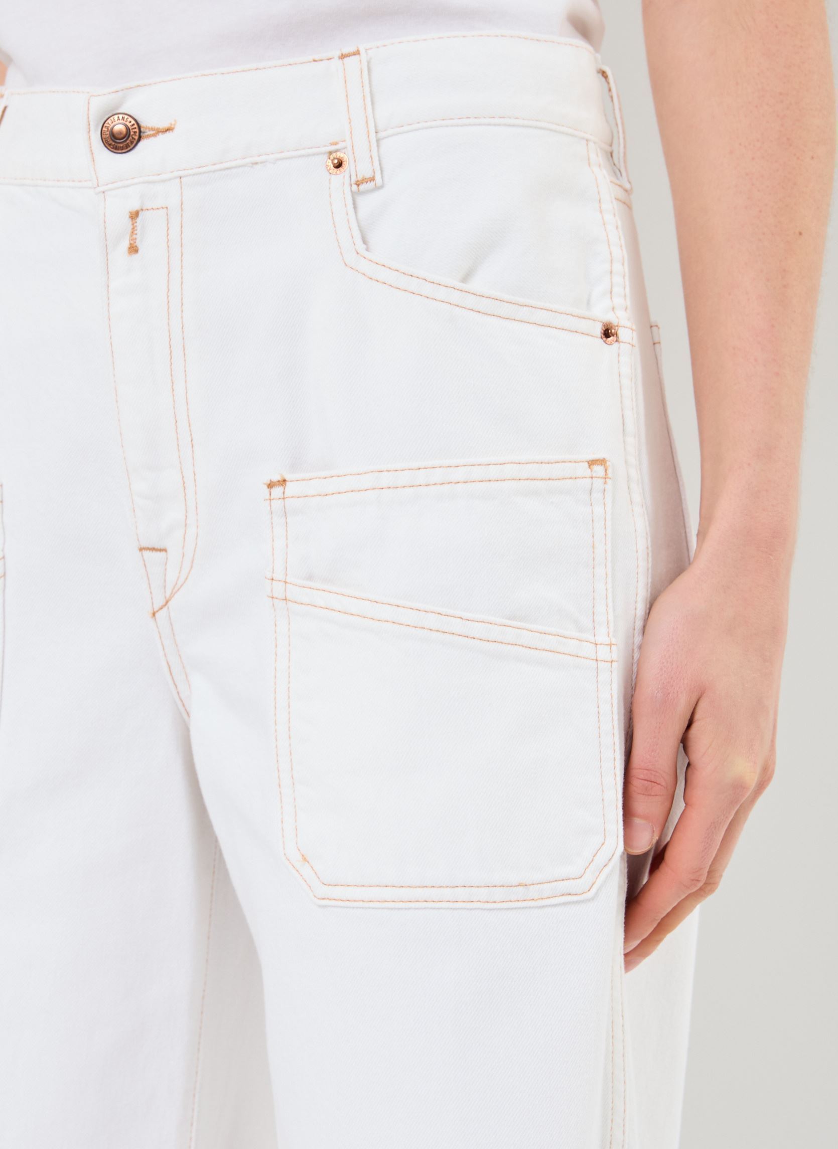 Wijde jeans / Flared Jeans DENIM RELAXED dames wit Replay Wijde jeans / Flared Jeans DENIM RELAXED dames wit NATURAL WHITE