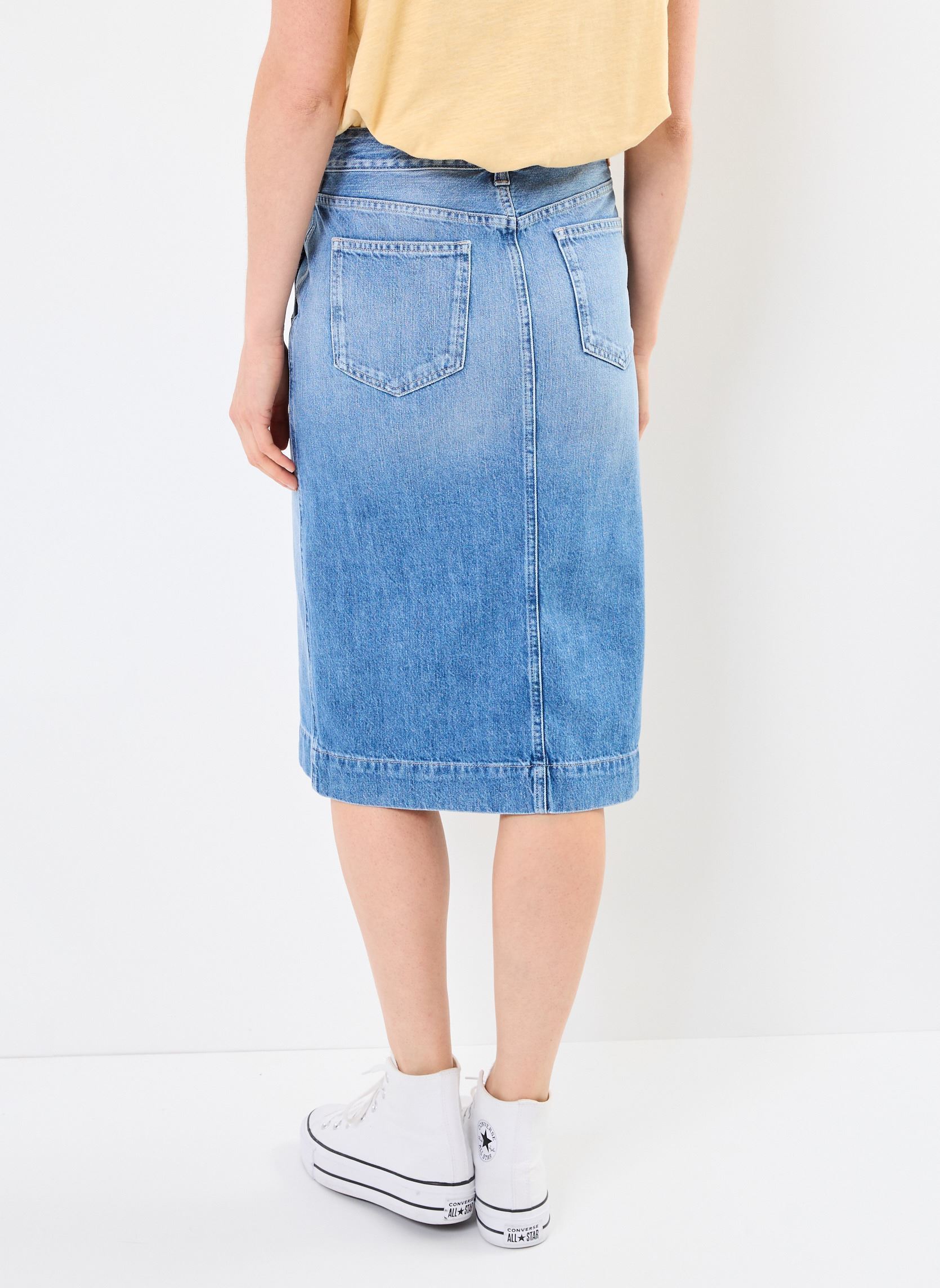 Jupes mi-longues jupe en denim recyclé femme bleu Replay Jupes mi-longues jupe en denim recyclé femme bleu LIGHT BLUE