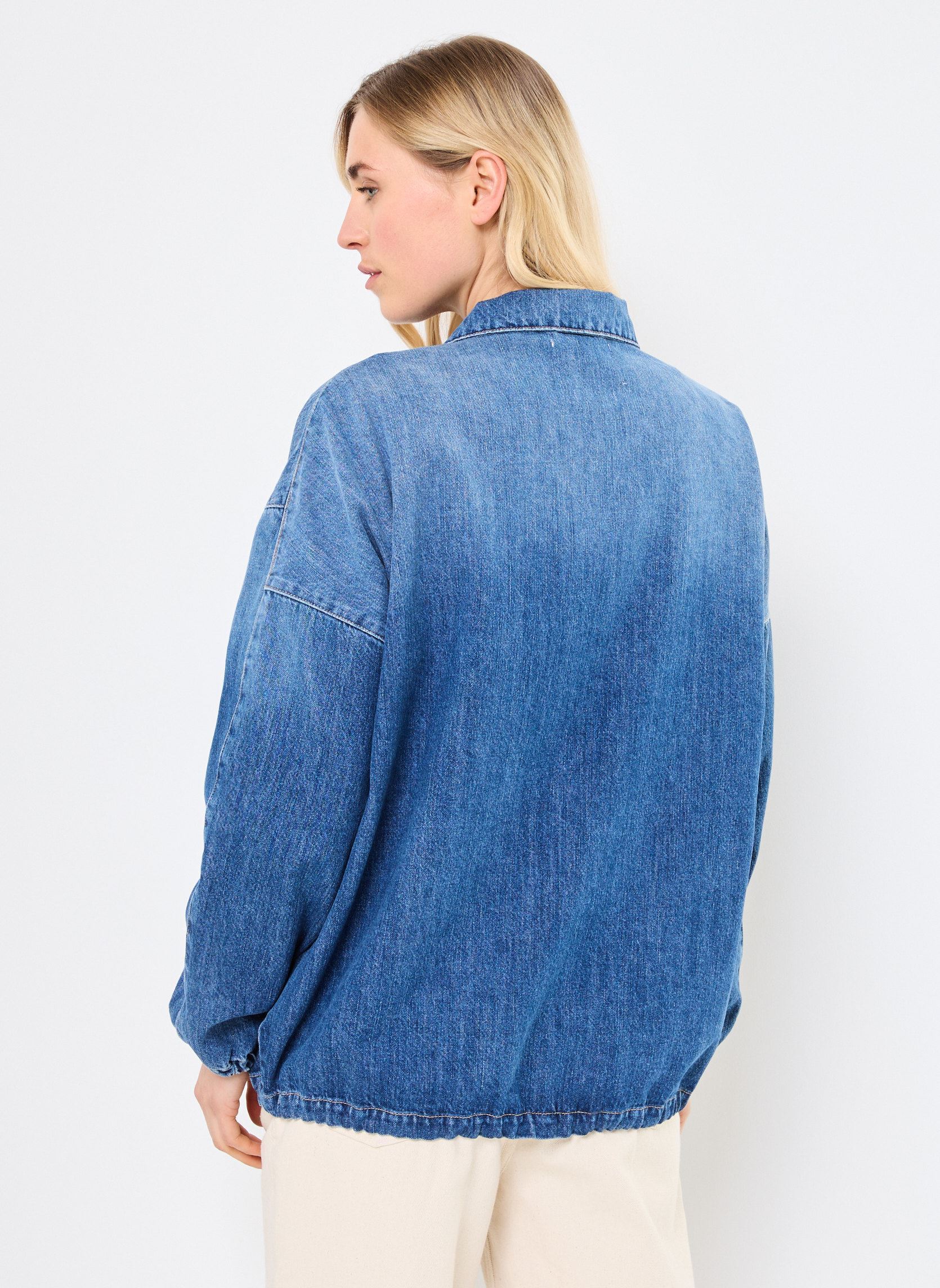 Jeansjacken blouson OVER damen blau Replay Jeansjacken blouson OVER damen blau MEDIUM BLUE