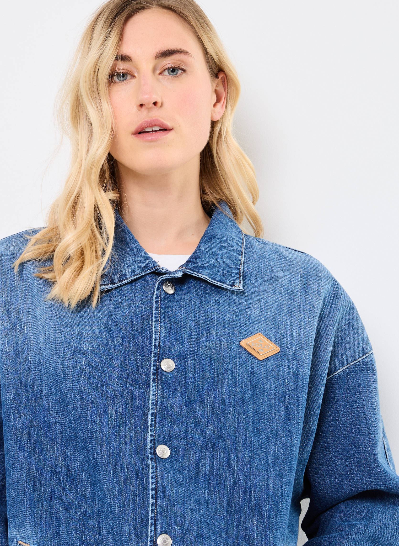 Jeansjacken blouson OVER damen blau Replay Jeansjacken blouson OVER damen blau MEDIUM BLUE