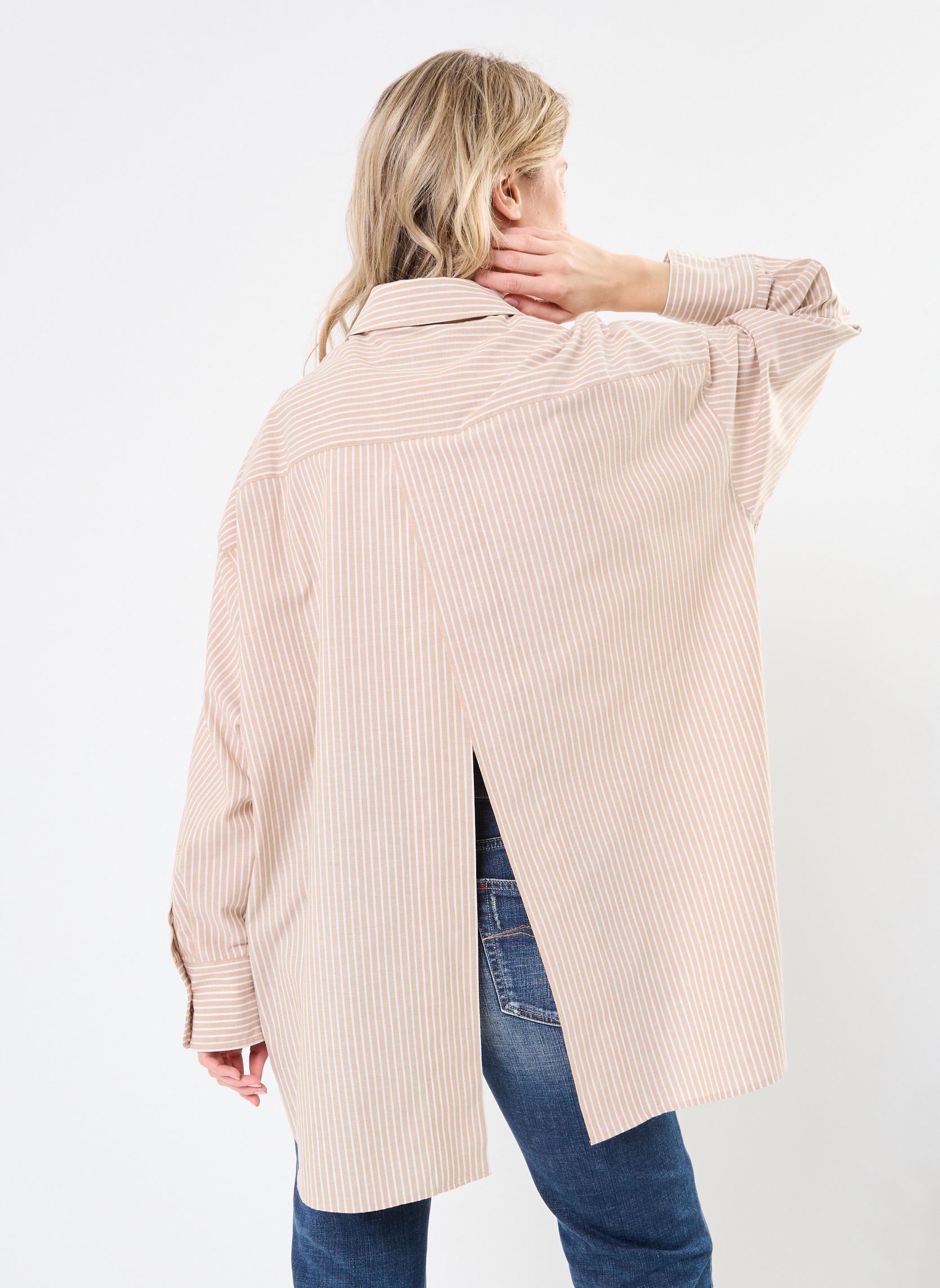Camicie a maniche lunghe chemise RELAXED donna beige Replay Camicie a maniche lunghe chemise RELAXED donna beige TAN/NATURAL WHITE