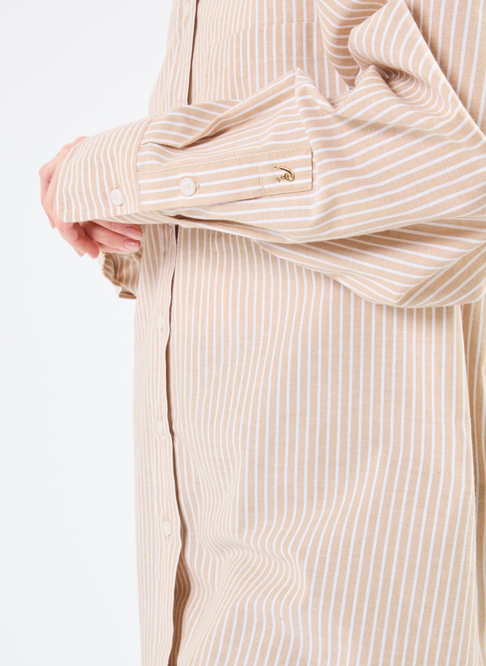 Camicie a maniche lunghe chemise RELAXED donna beige Replay Camicie a maniche lunghe chemise RELAXED donna beige TAN/NATURAL WHITE