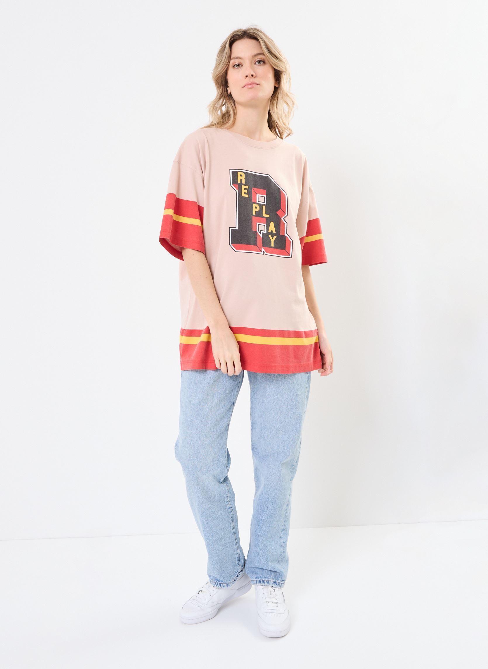 Débardeurs BOYFRIEND T-Shirt JERSEY femme multicolore Replay Débardeurs BOYFRIEND T-Shirt JERSEY femme multicolore PINK SALT