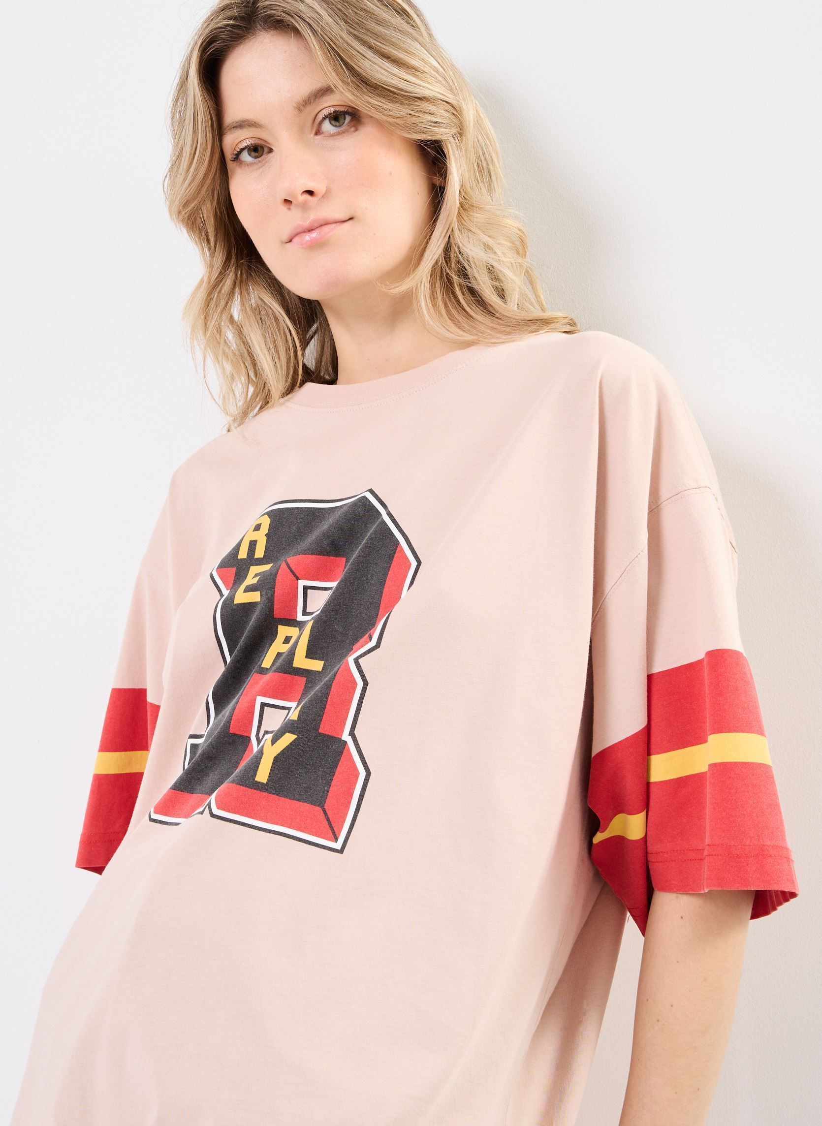 Débardeurs BOYFRIEND T-Shirt JERSEY femme multicolore Replay Débardeurs BOYFRIEND T-Shirt JERSEY femme multicolore PINK SALT
