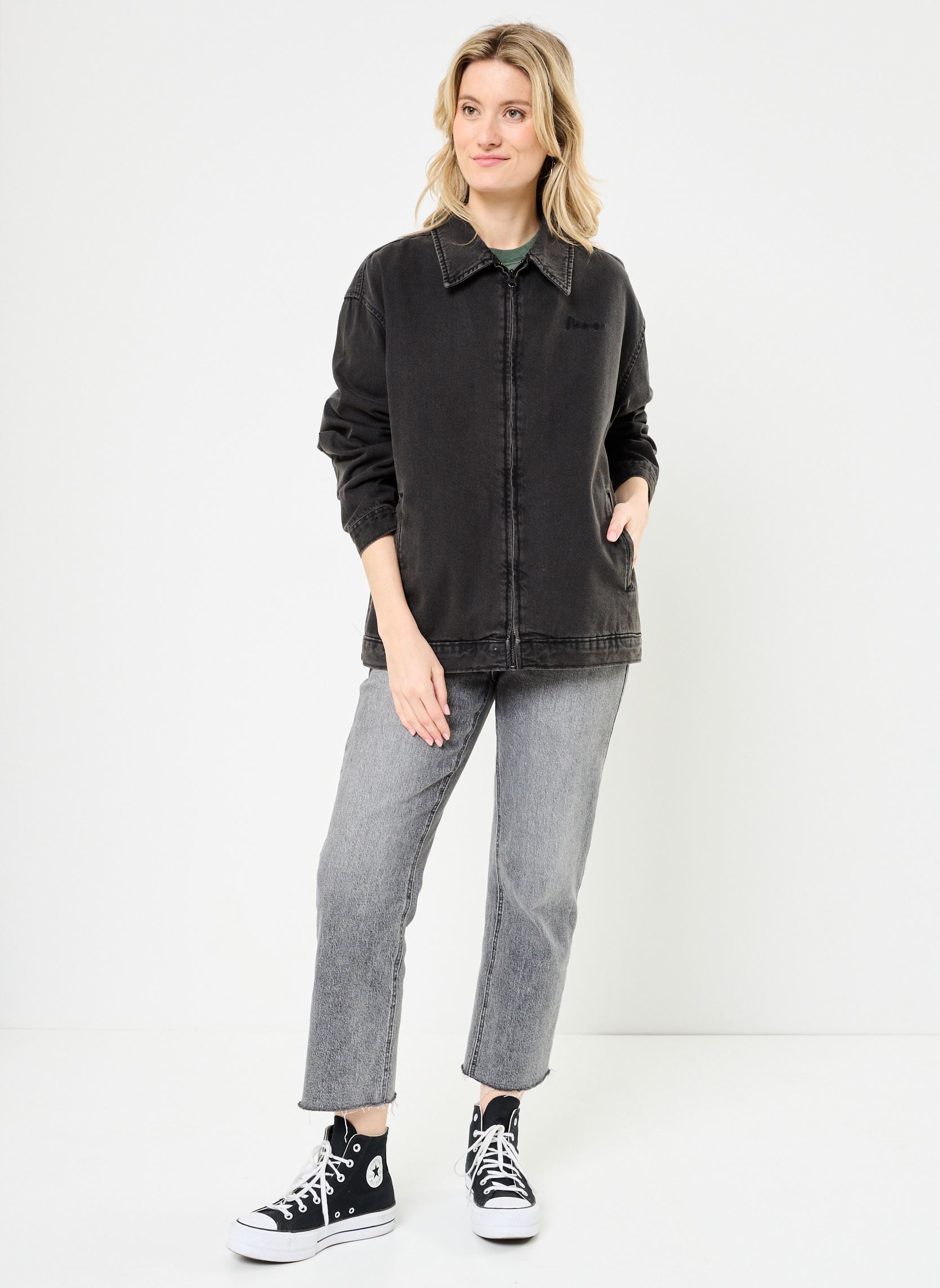Jeansjacken Pitstop Denim Metal Station Jacket damen schwarz Vans Jeansjacken Pitstop Denim Metal Station Jacket damen schwarz WASHED BLACK
