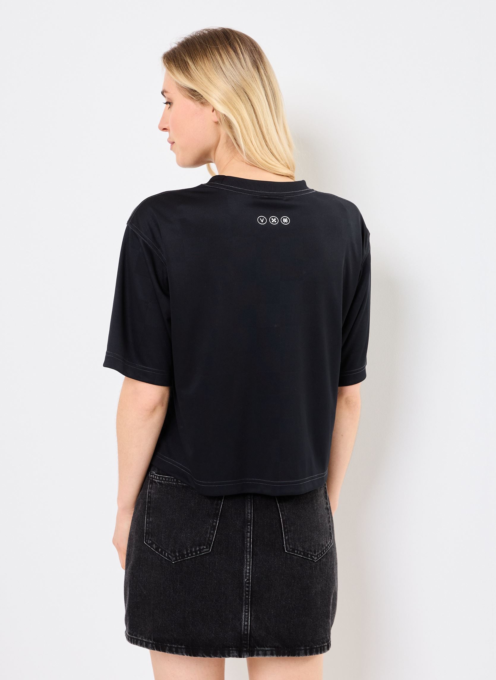 Kurzarm-T-Shirts Stevies Sports Jersey damen schwarz Vans Kurzarm-T-Shirts Stevies Sports Jersey damen schwarz BLACK