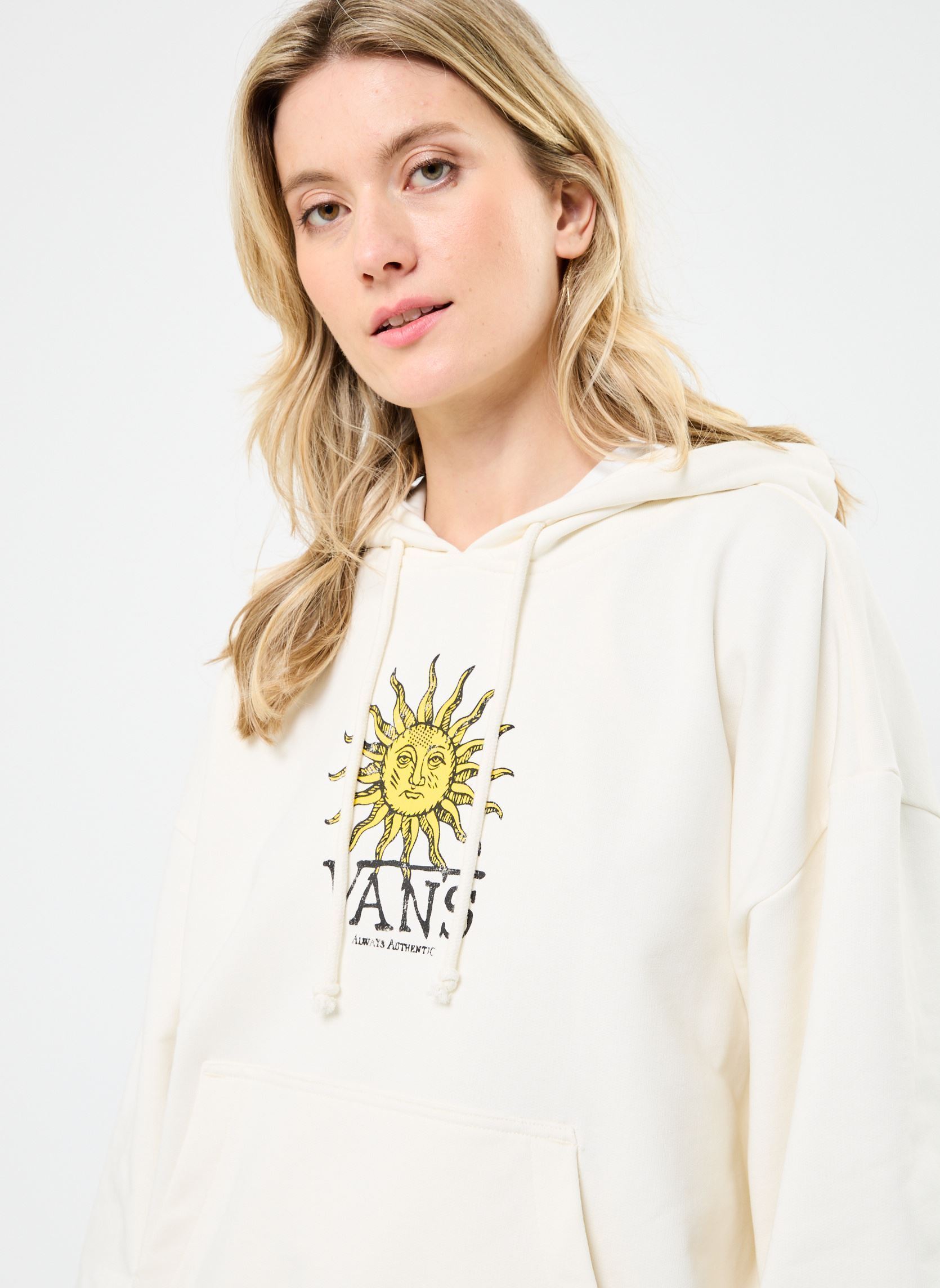 Kapuzenpullover COSMIC RAY RETRO FIT PO damen weiß Vans Kapuzenpullover COSMIC RAY RETRO FIT PO damen weiß MARSHMALLOW