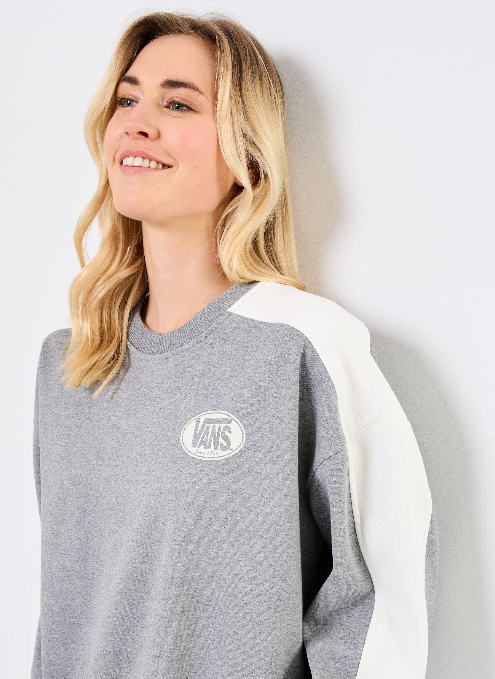 Sweatshirts Retro Color Block Crew femme gris Vans Sweatshirts Retro Color Block Crew femme gris CEMENT HEATHER