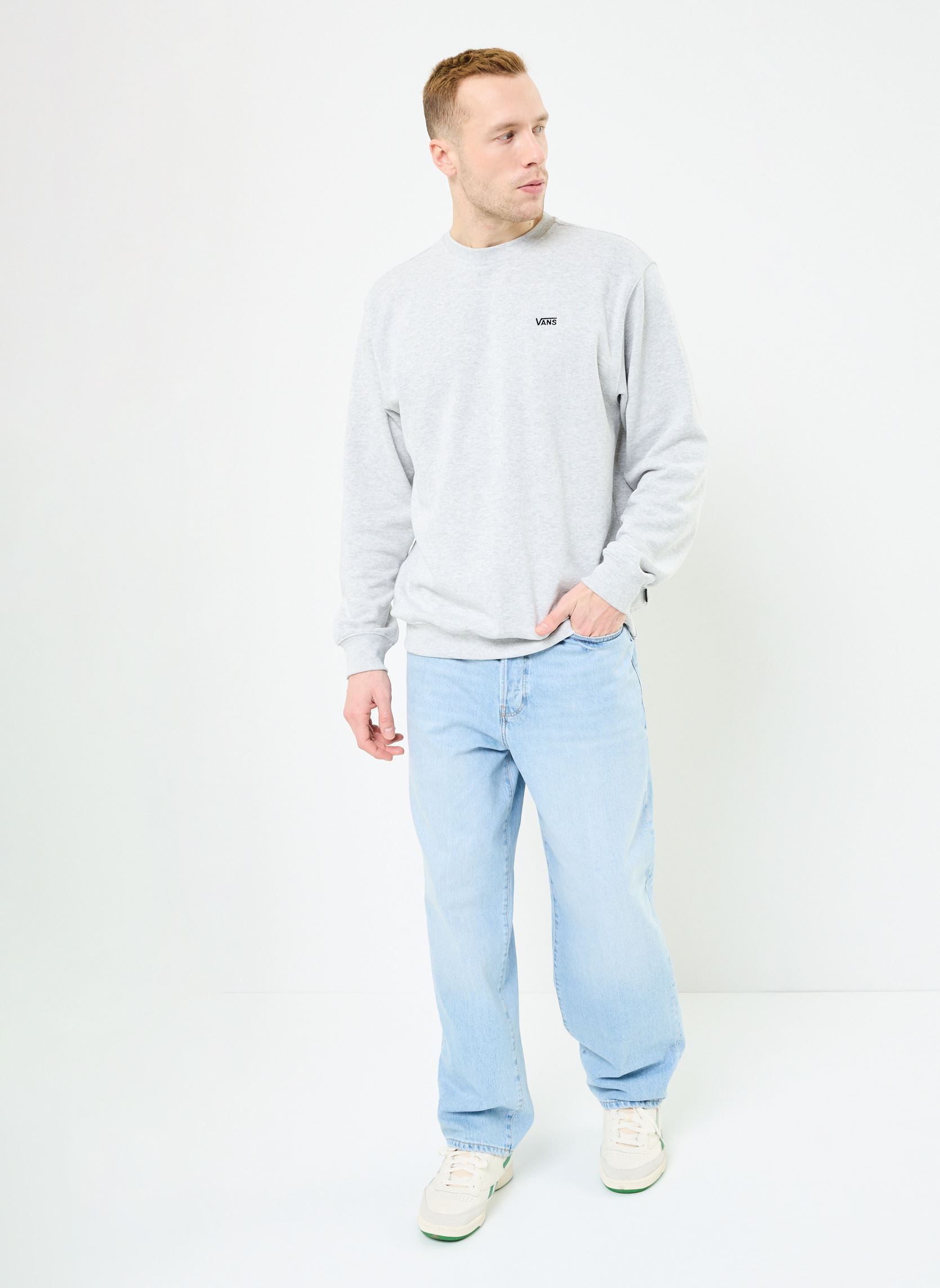Sweats LEFT CHEST II LOOSE CREW homme gris Vans Sweats LEFT CHEST II LOOSE CREW homme gris LIGHT GREY HEATHER