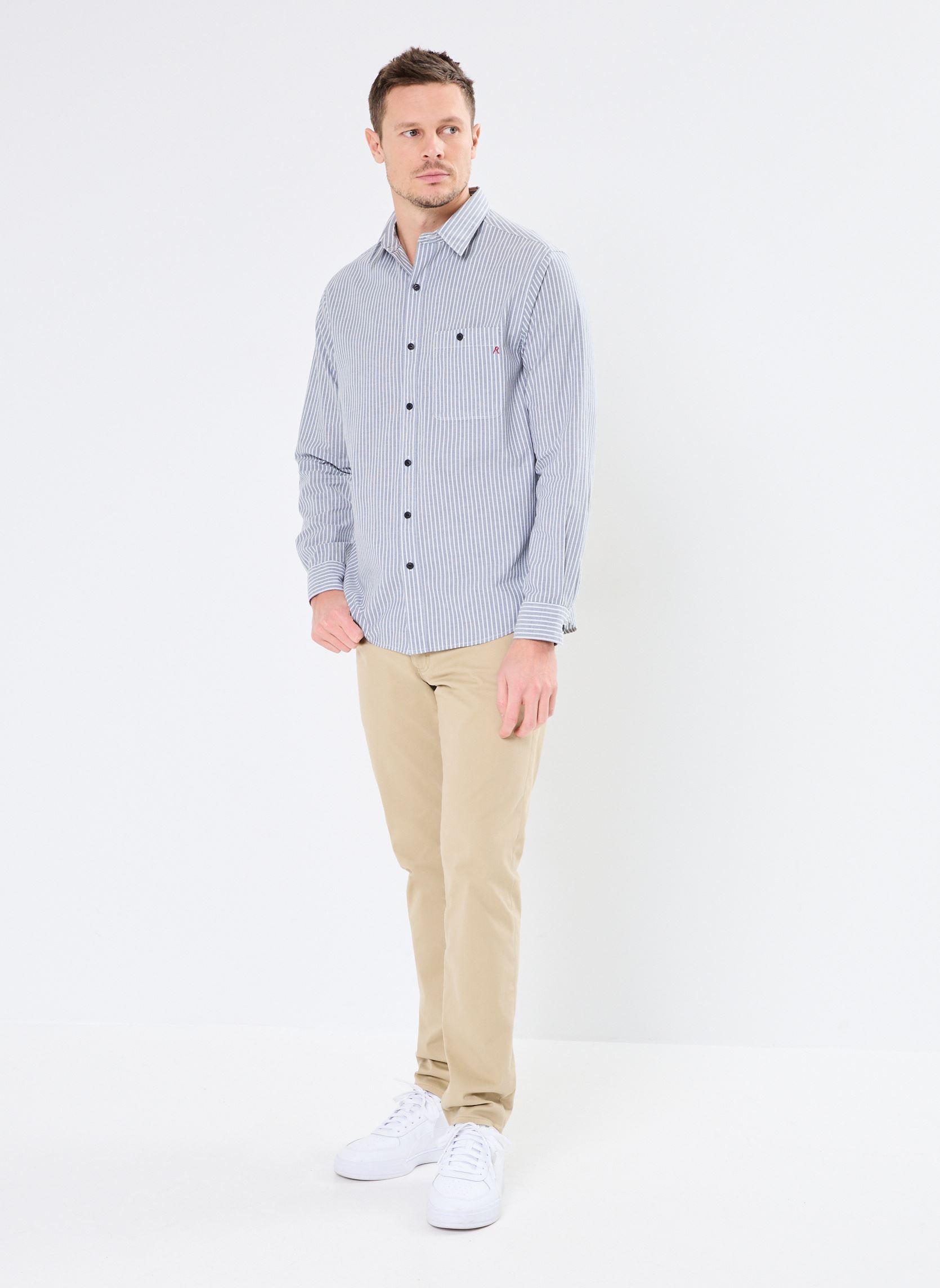 Hemden chemise REGULAR herren blau Replay Hemden chemise REGULAR herren blau LT BLUE/NATURAL WHITE