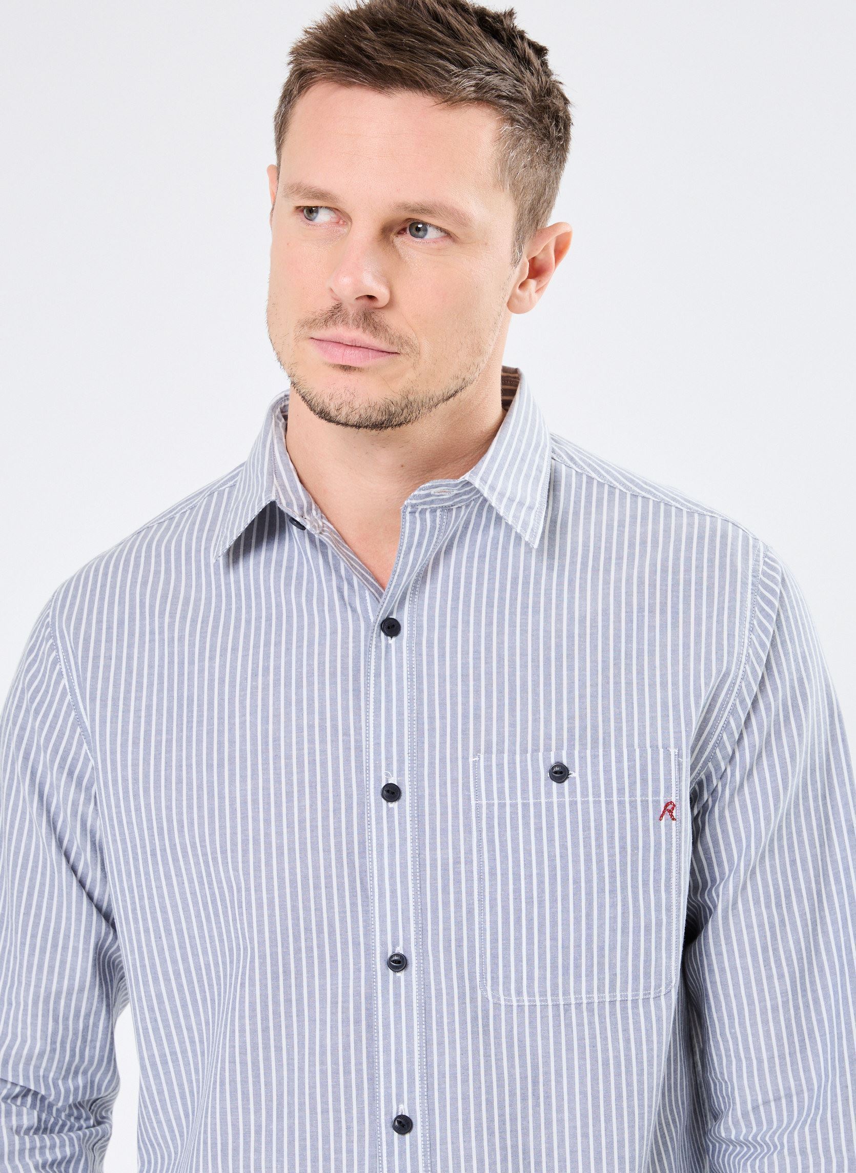 Hemden chemise REGULAR herren blau Replay Hemden chemise REGULAR herren blau LT BLUE/NATURAL WHITE