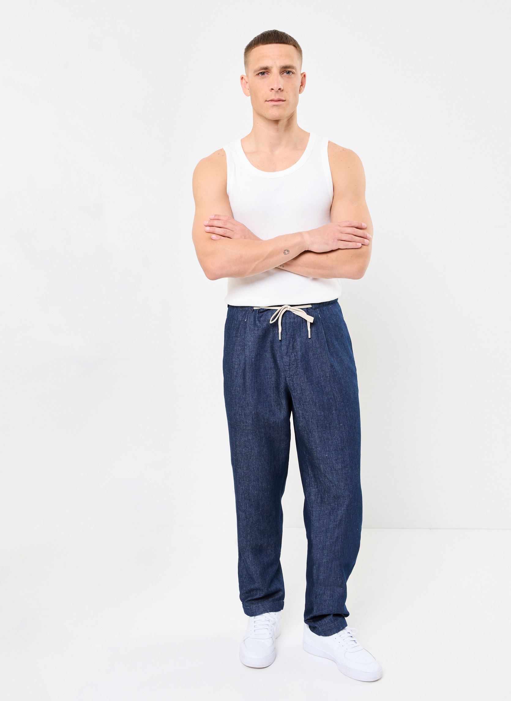 Rechte jeans / Straight Leg Jeans DENIM TAPERED heren blauw Replay Rechte jeans / Straight Leg Jeans DENIM TAPERED heren blauw DARK BLUE
