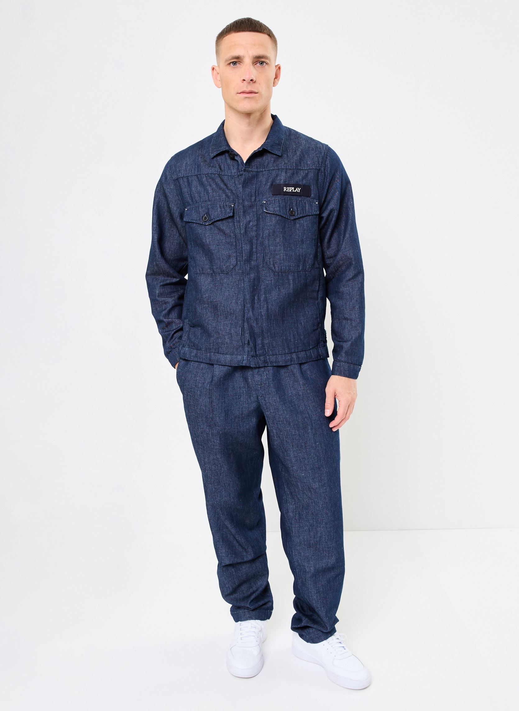 Vestes en jean blouson REGULAR homme bleu Replay Vestes en jean blouson REGULAR homme bleu DARK BLUE