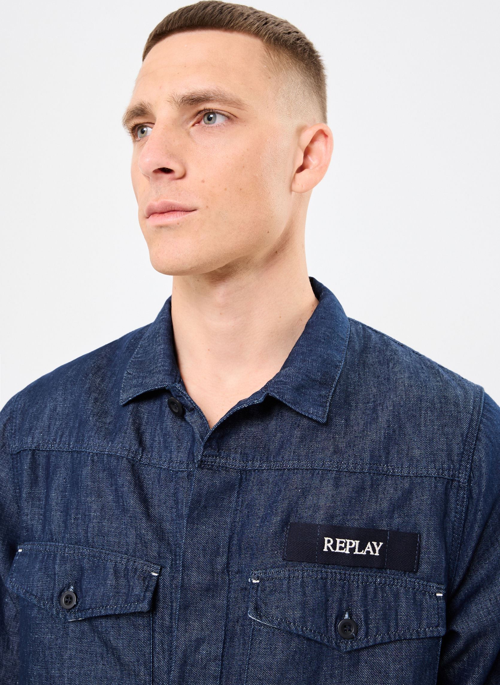Vestes en jean blouson REGULAR homme bleu Replay Vestes en jean blouson REGULAR homme bleu DARK BLUE