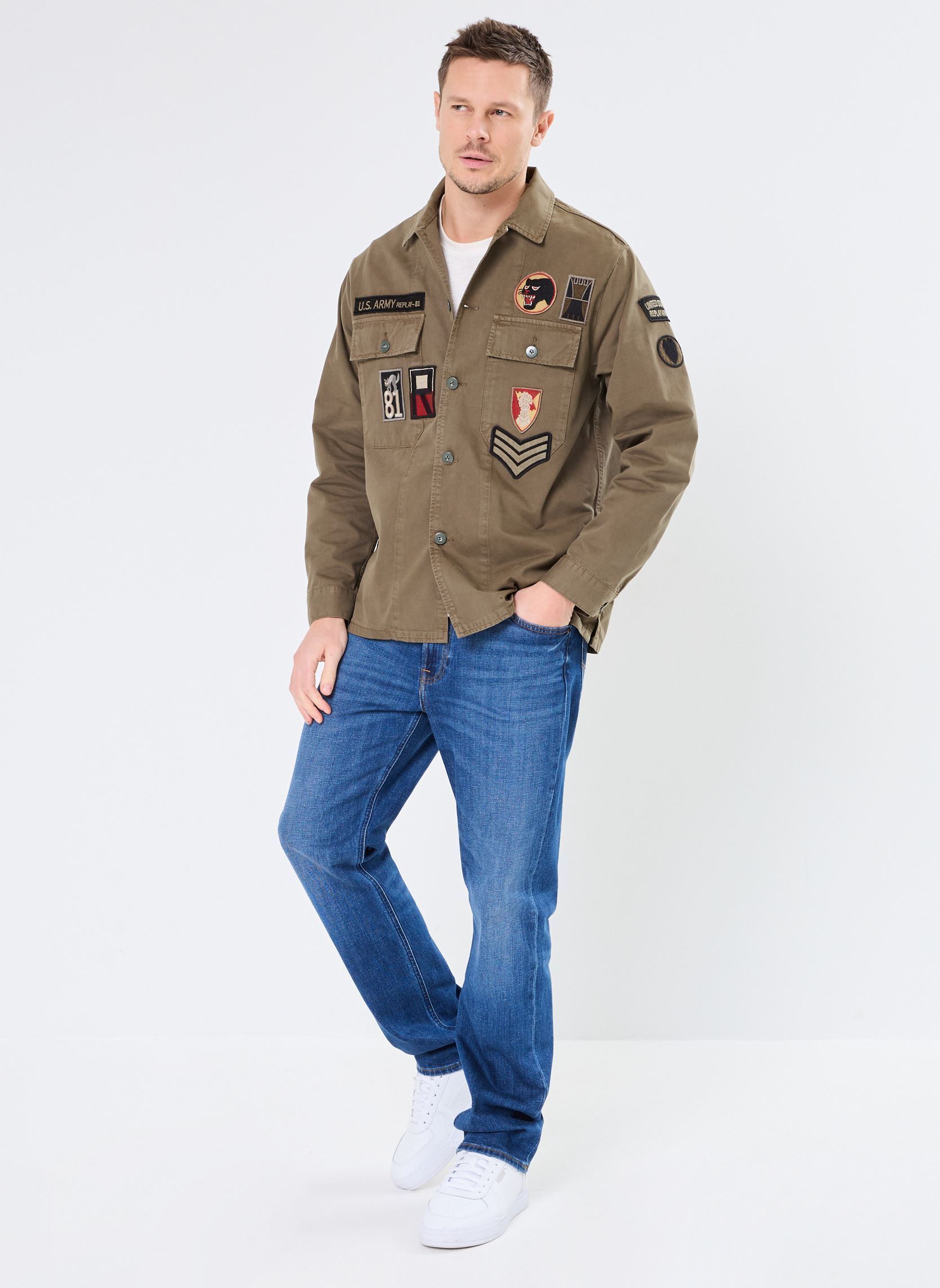 Vestes en jean blouson REGULAR homme vert Replay Vestes en jean blouson REGULAR homme vert PISTACHIO
