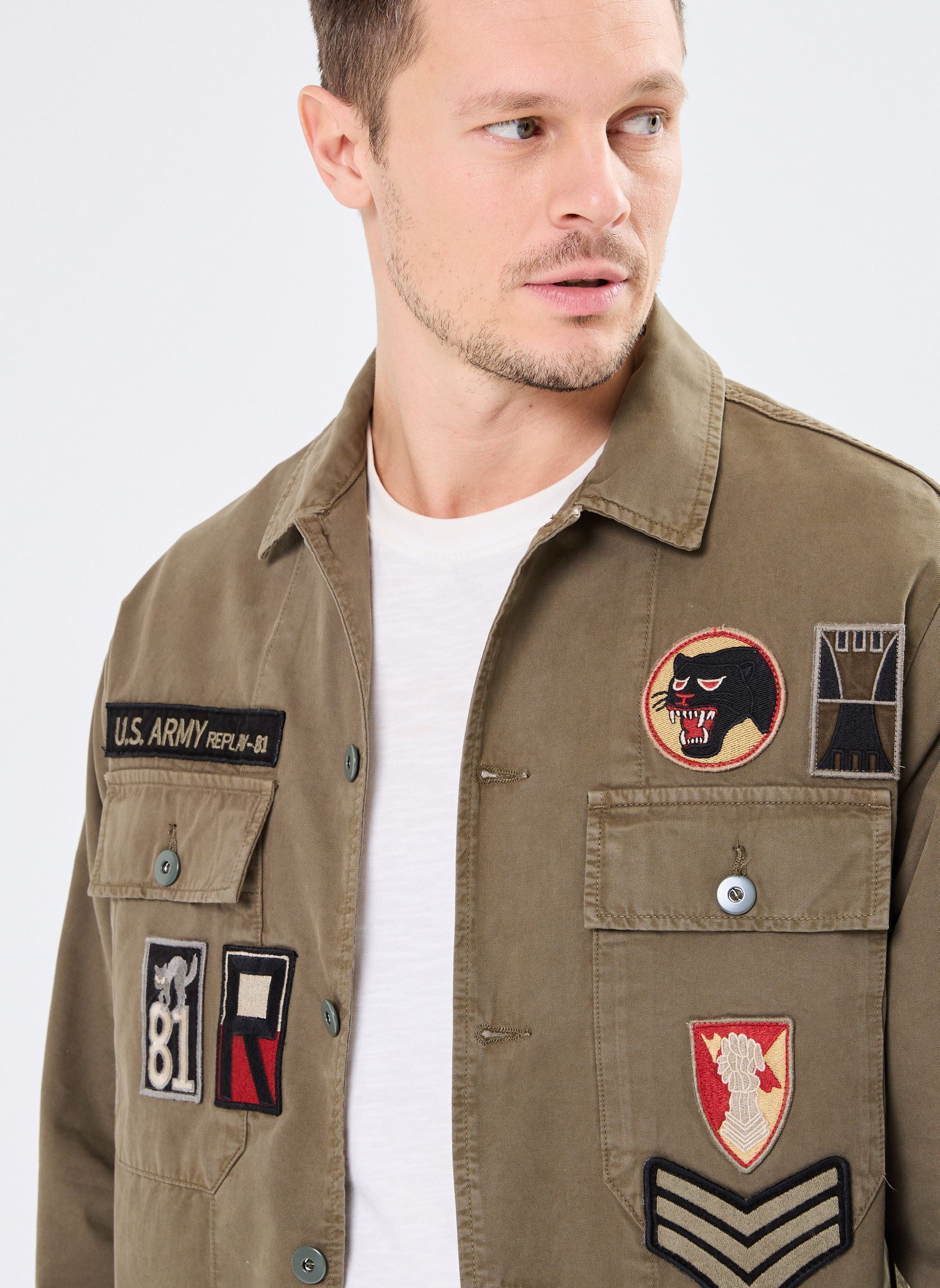 Vestes en jean blouson REGULAR homme vert Replay Vestes en jean blouson REGULAR homme vert PISTACHIO
