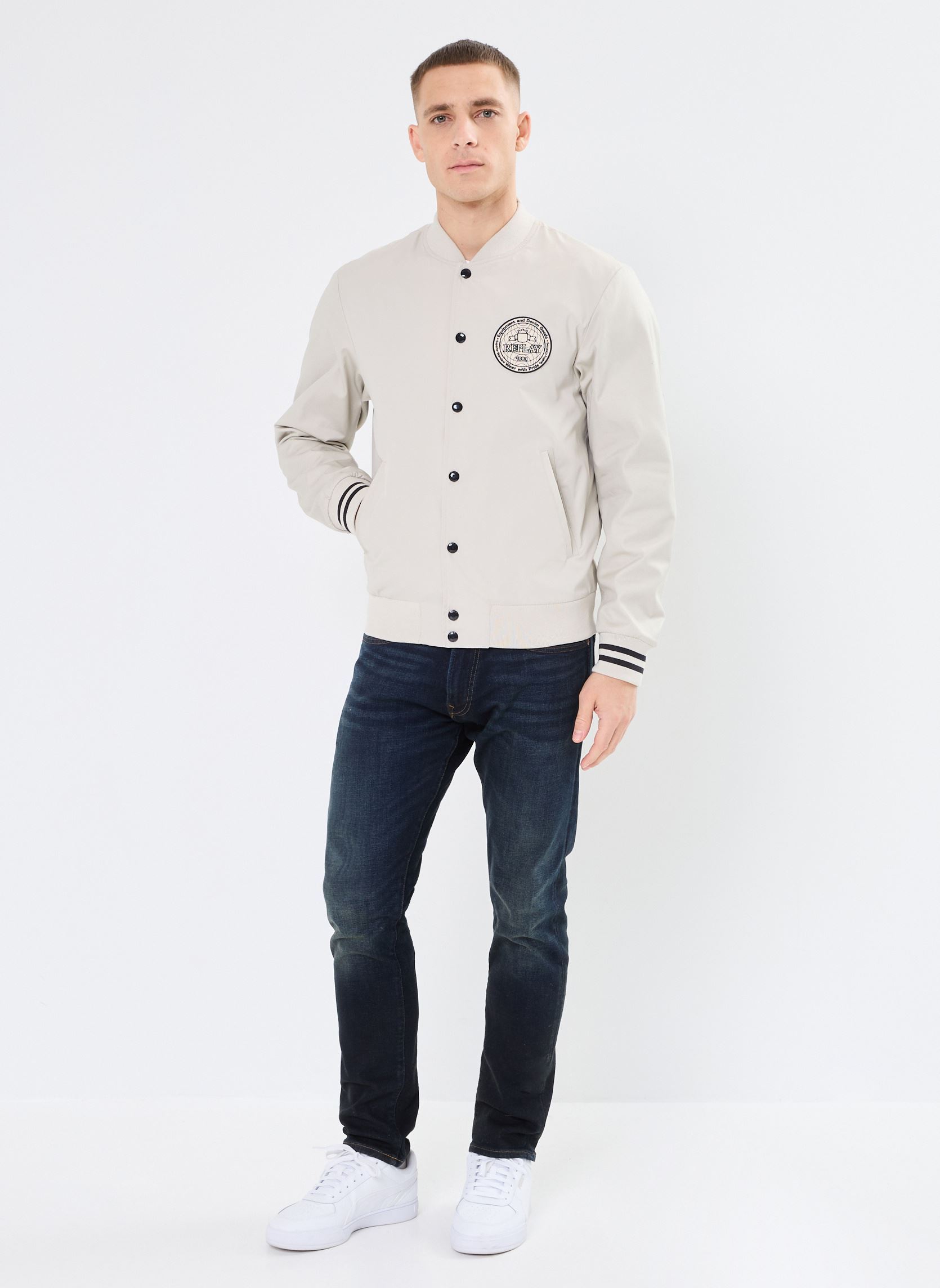 Jeansjacken blouson REGULAR herren grau Replay Jeansjacken blouson REGULAR herren grau ALABASTER