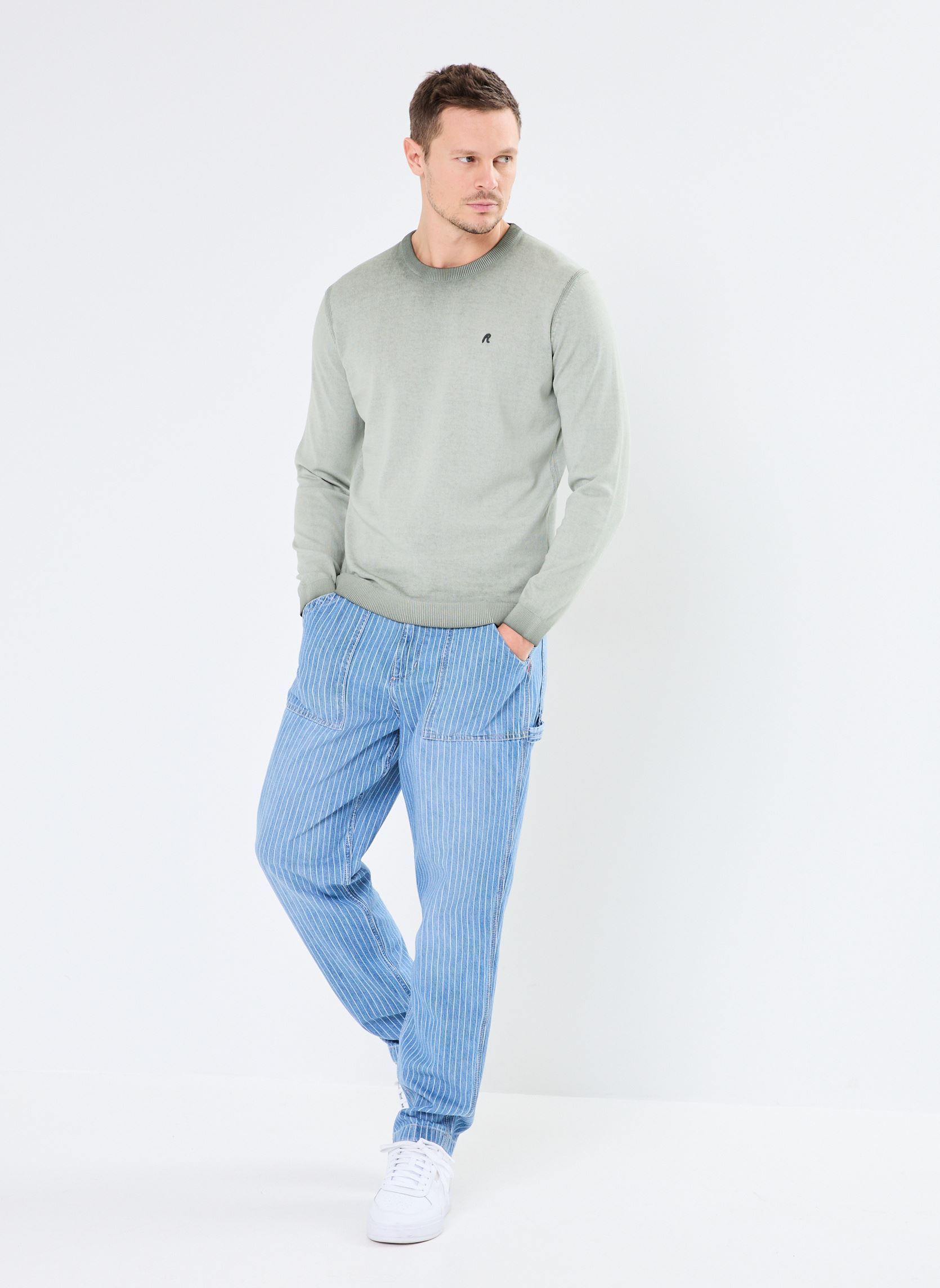 Pulls pull en coton REGULAR homme vert Replay Pulls pull en coton REGULAR homme vert OLIVE
