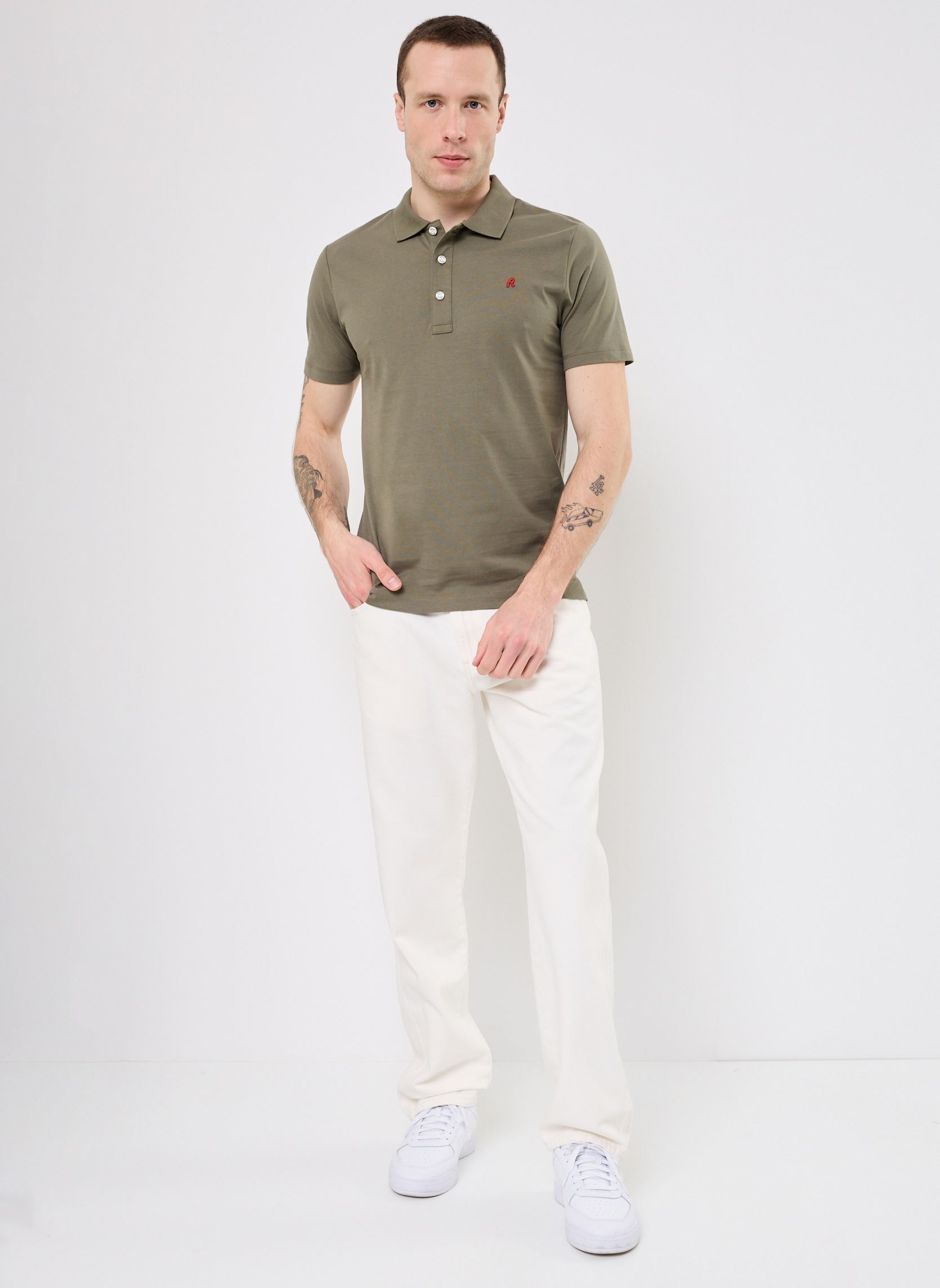 Polos manches courtes Polo JERSEY REGULAR_SLIM homme vert Replay Polos manches courtes Polo JERSEY REGULAR_SLIM homme vert SOFT MILITARY