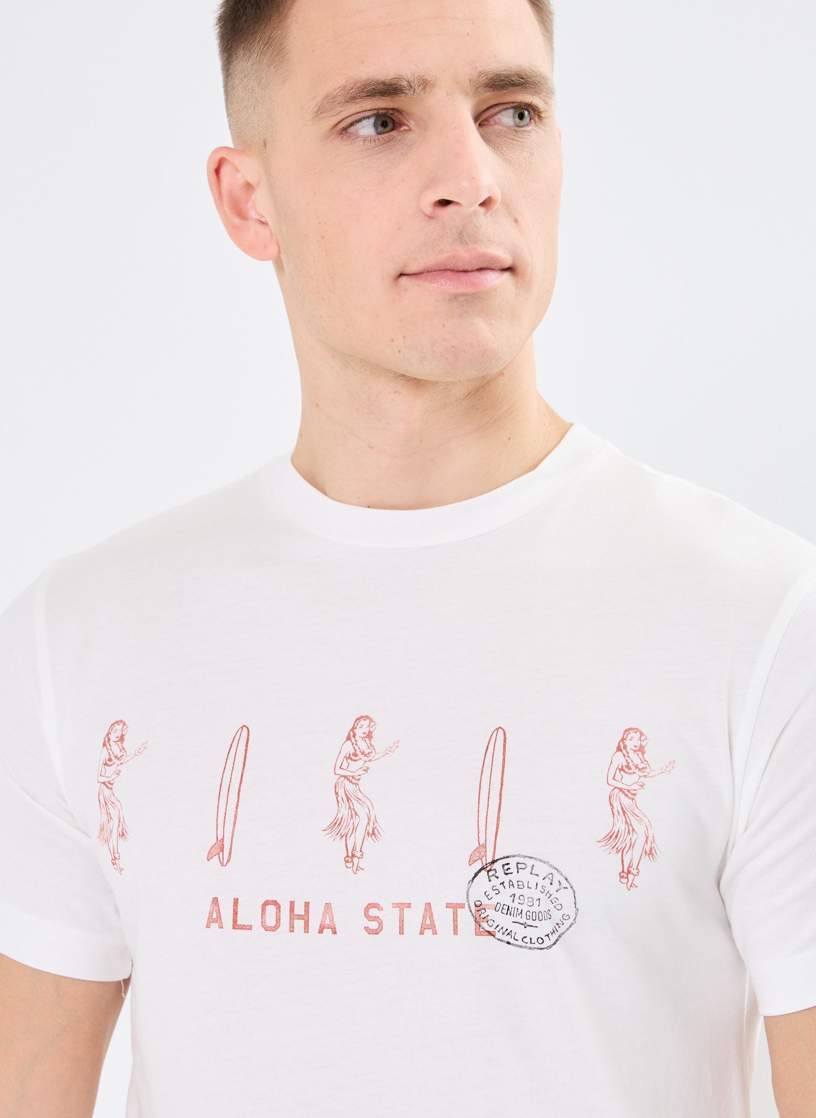 Tee-shirts manches courtes REGULAR T-Shirt JERSEY homme blanc Replay Tee-shirts manches courtes REGULAR T-Shirt JERSEY homme blanc NATURAL WHITE