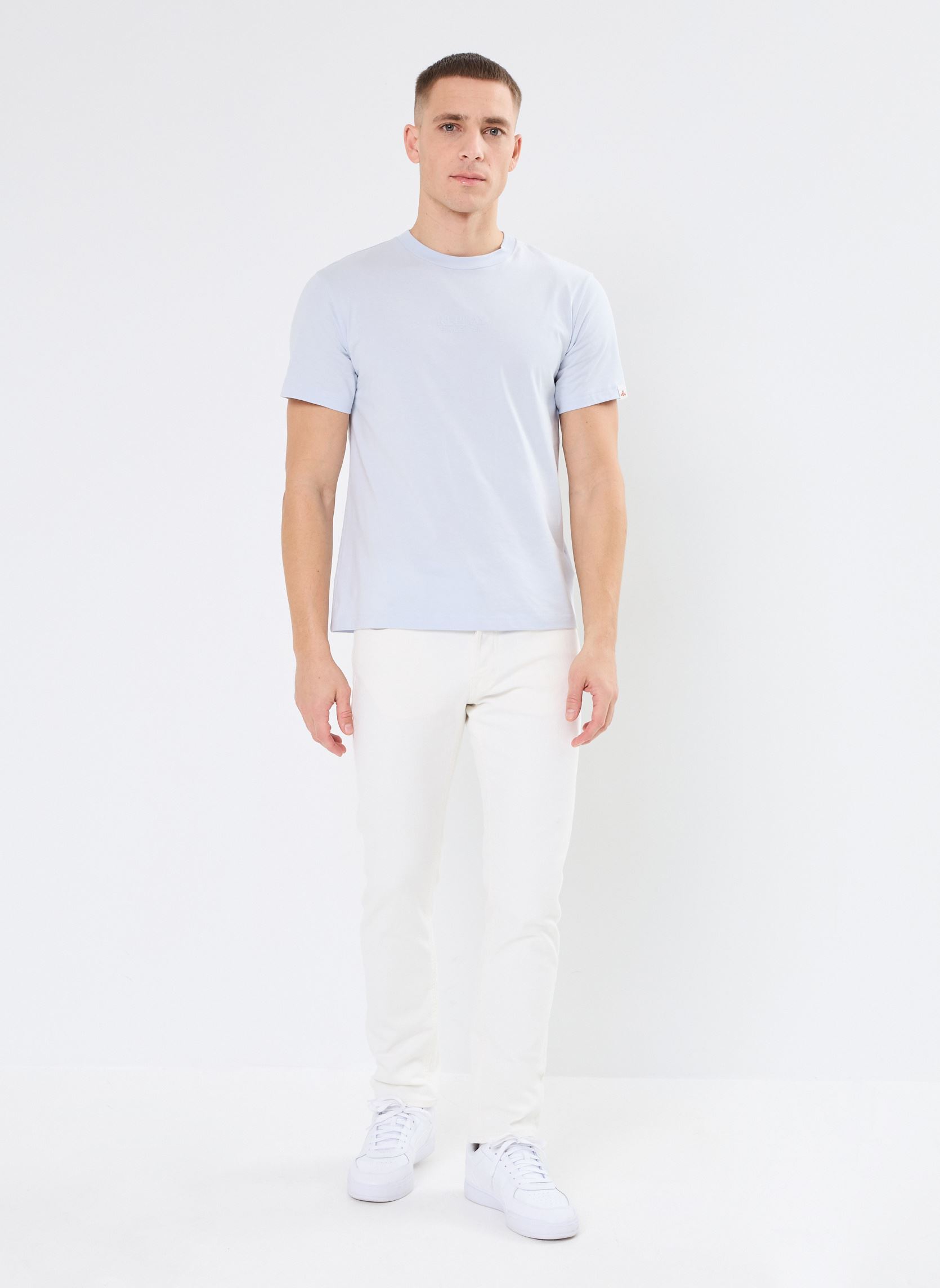 Tee-shirts manches courtes REGULAR T-Shirt JERSEY homme gris Replay Tee-shirts manches courtes REGULAR T-Shirt JERSEY homme gris SKY GREY