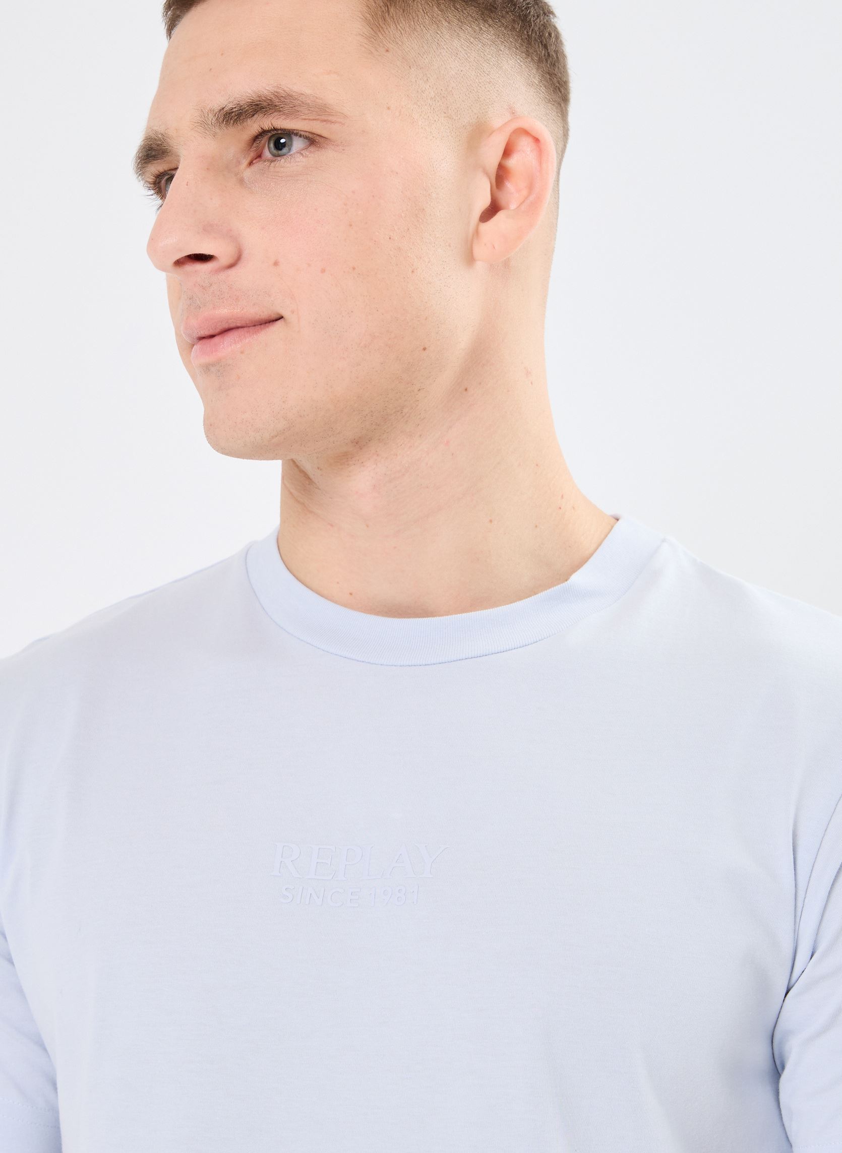 Tee-shirts manches courtes REGULAR T-Shirt JERSEY homme gris Replay Tee-shirts manches courtes REGULAR T-Shirt JERSEY homme gris SKY GREY
