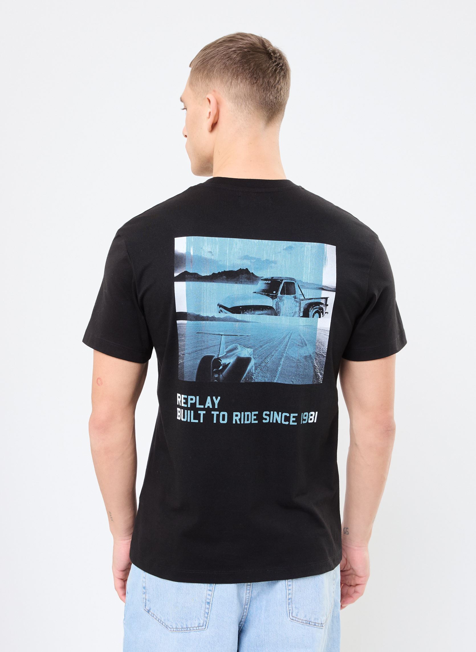 T-shirt a maniche lunghe RELAXED T-Shirt JERSEY uomo nero Replay T-shirt a maniche lunghe RELAXED T-Shirt JERSEY uomo nero BLACK