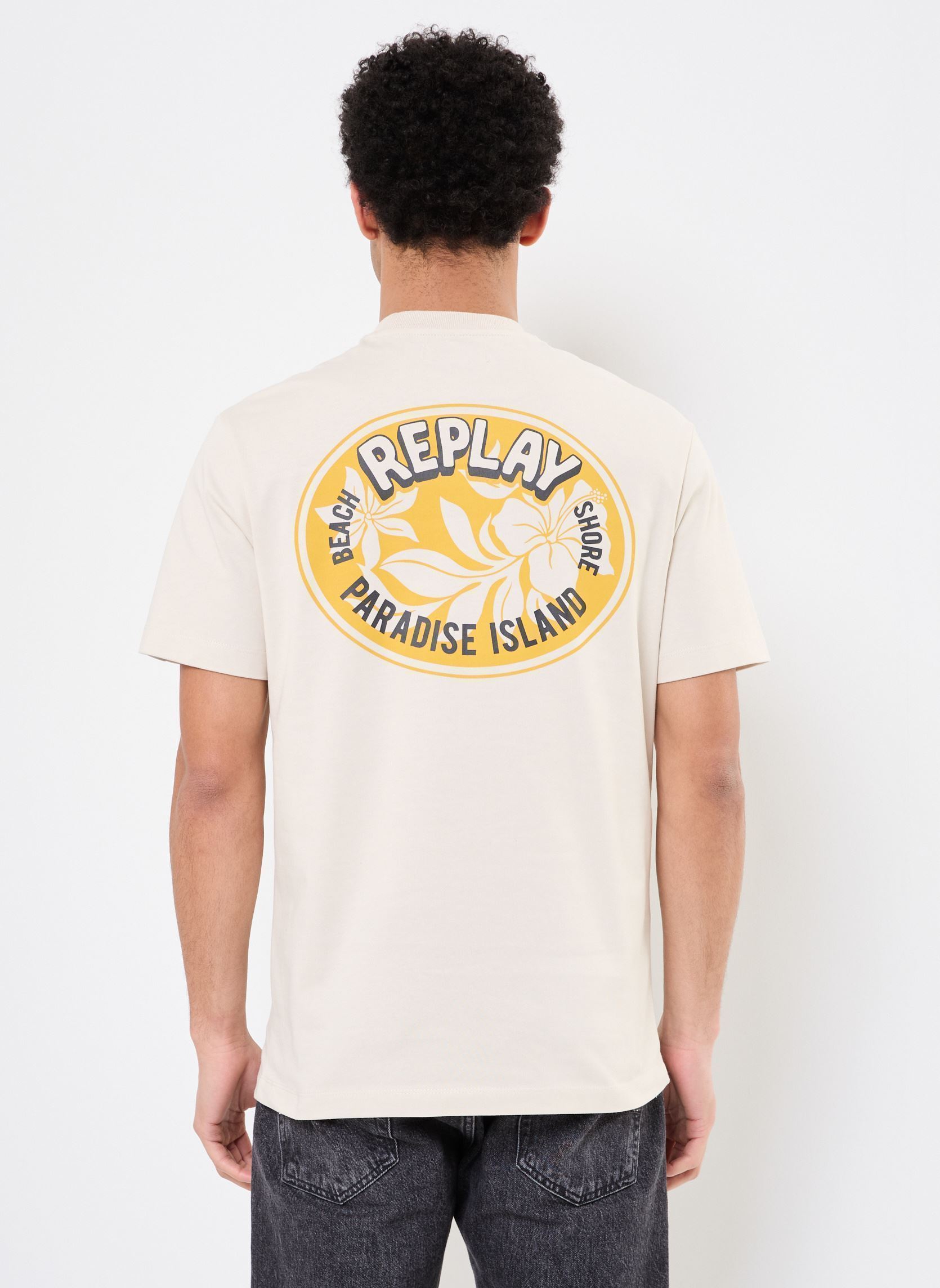 Langarm-T-Shirts RELAXED T-Shirt JERSEY herren grau Replay Langarm-T-Shirts RELAXED T-Shirt JERSEY herren grau ALABASTER