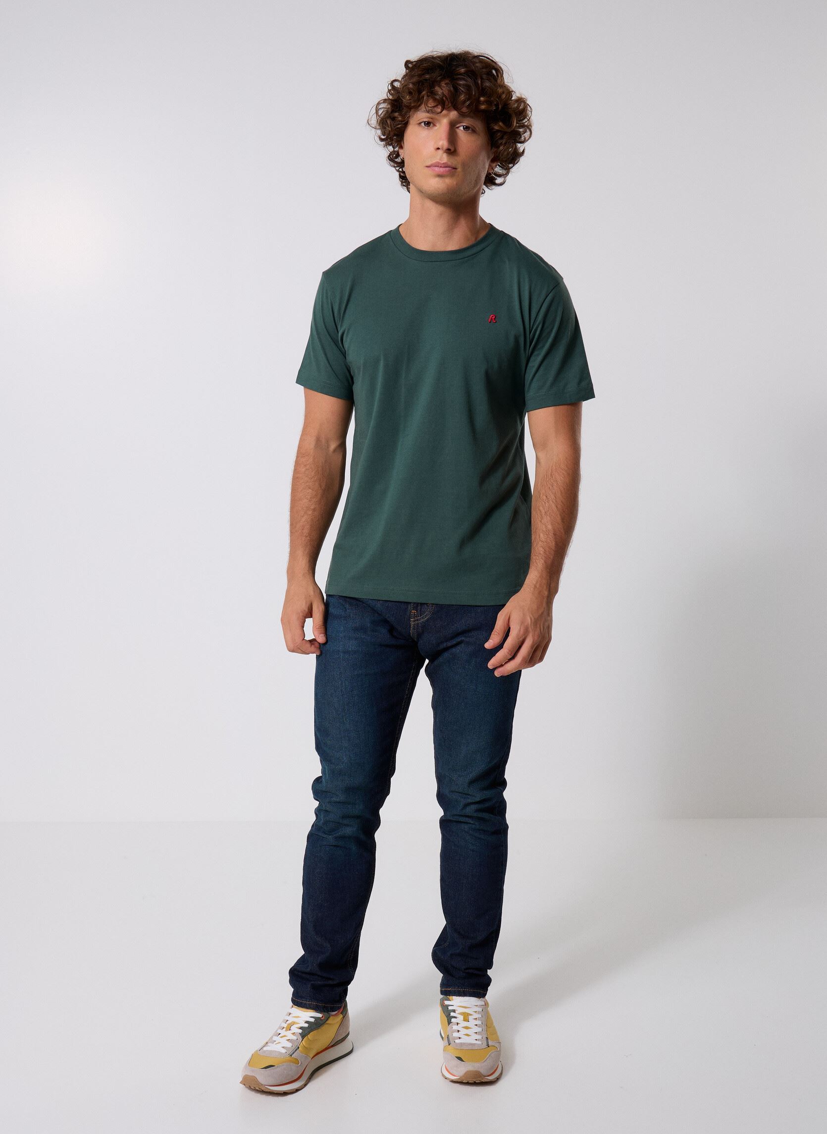 Tee-shirts manches courtes REGULAR T-Shirt JERSEY RED LOGO homme vert Replay Tee-shirts manches courtes REGULAR T-Shirt JERSEY RED LOGO homme vert BOTTLE GREEN