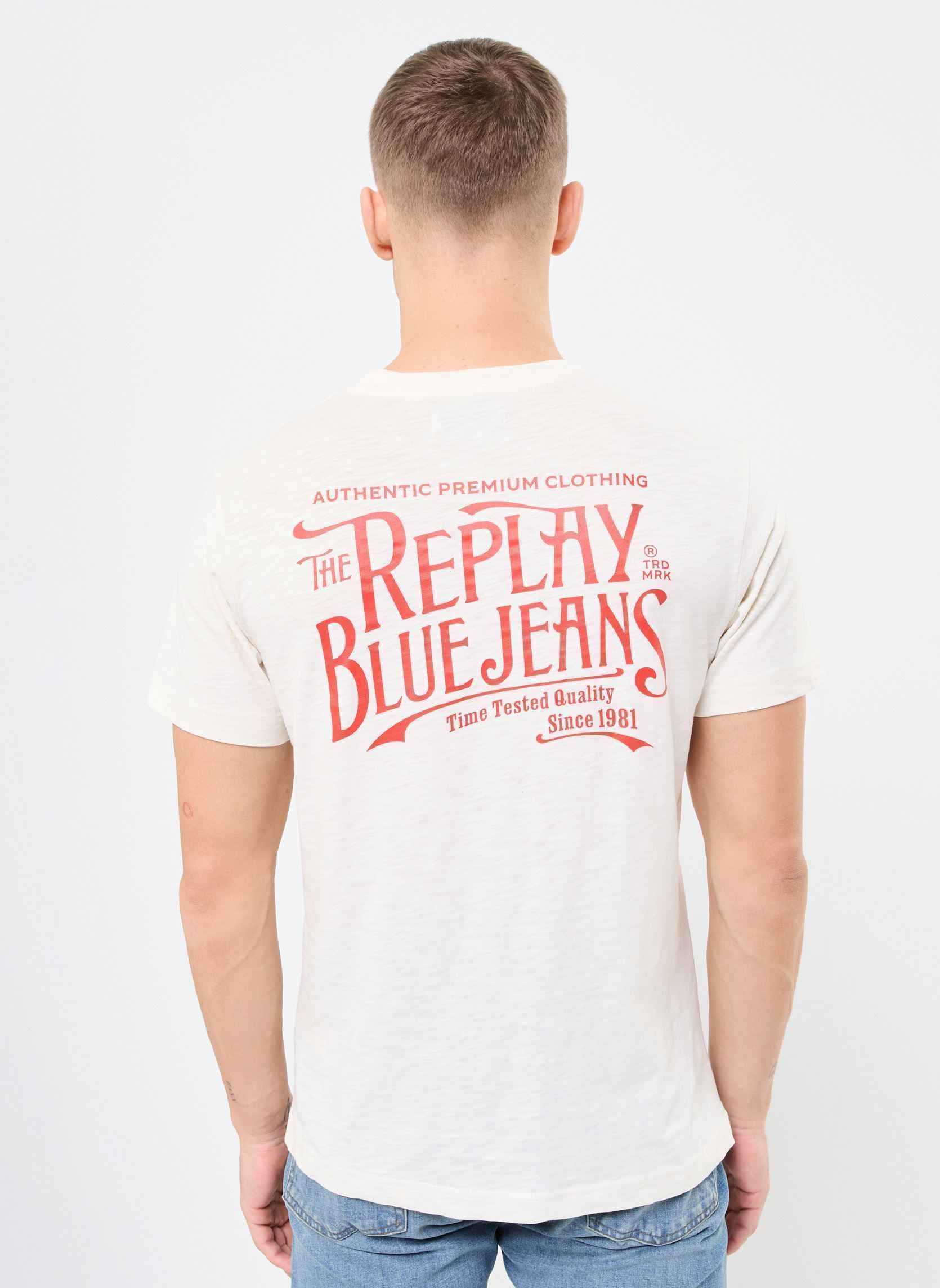 Tee-shirts manches courtes REGULAR T-Shirt JERSEY Royal Eagle homme blanc Replay Tee-shirts manches courtes REGULAR T-Shirt JERSEY Royal Eagle homme blanc BUTTER WHITE