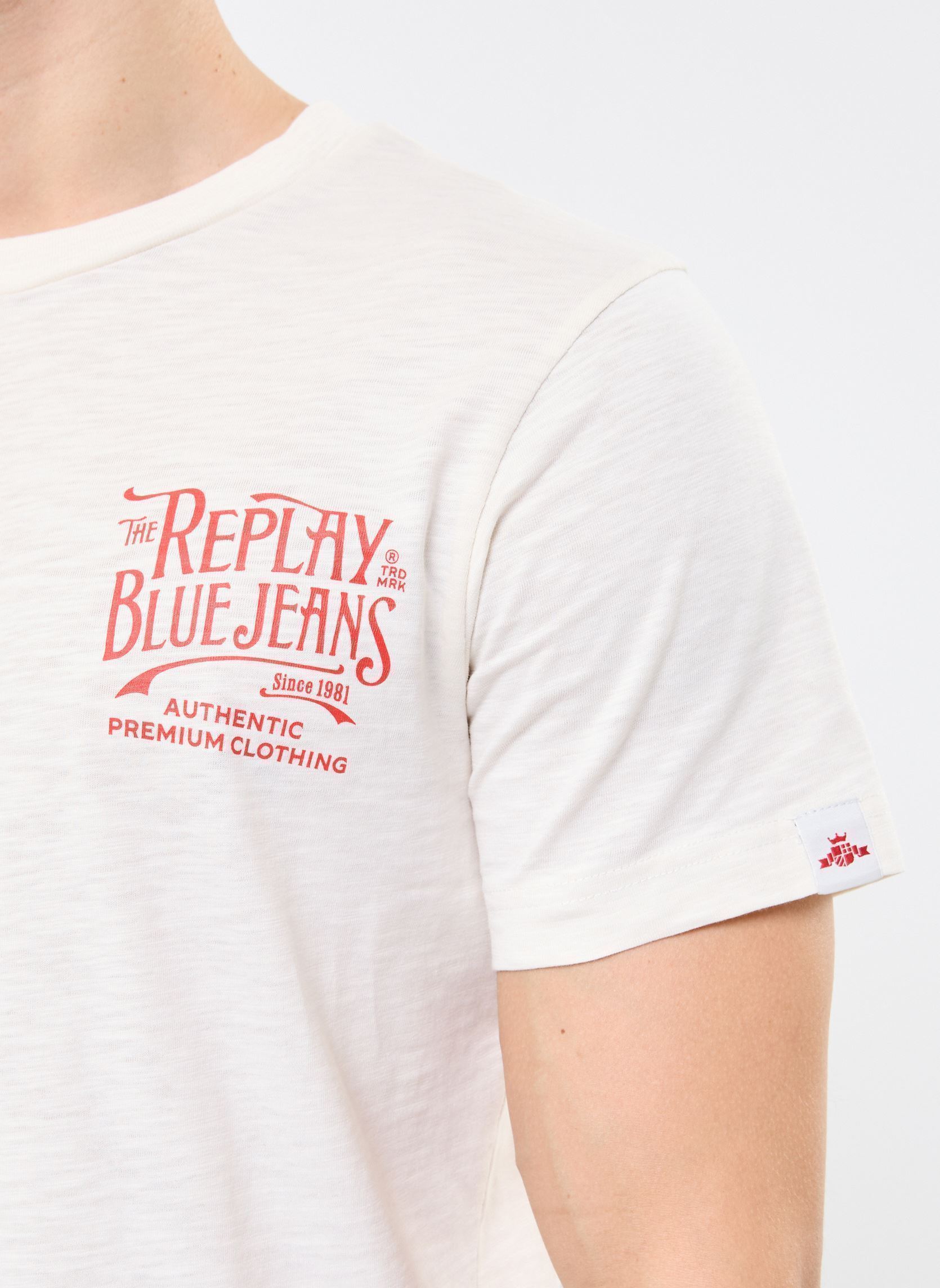 Tee-shirts manches courtes REGULAR T-Shirt JERSEY Royal Eagle homme blanc Replay Tee-shirts manches courtes REGULAR T-Shirt JERSEY Royal Eagle homme blanc BUTTER WHITE