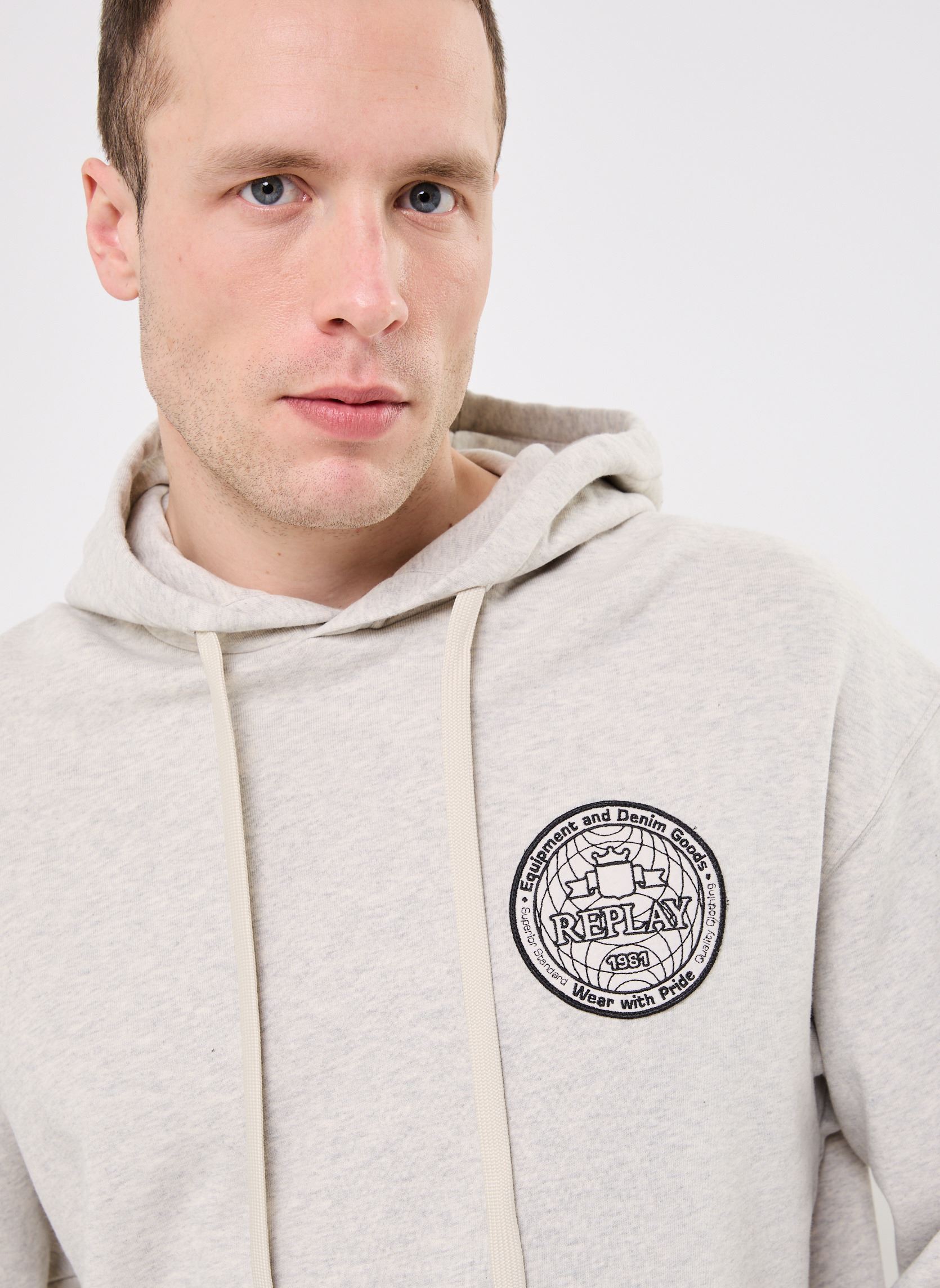 Kapuzenpullover sweat RELAXED herren grau Replay Kapuzenpullover sweat RELAXED herren grau LIGHT GREY MELANGE