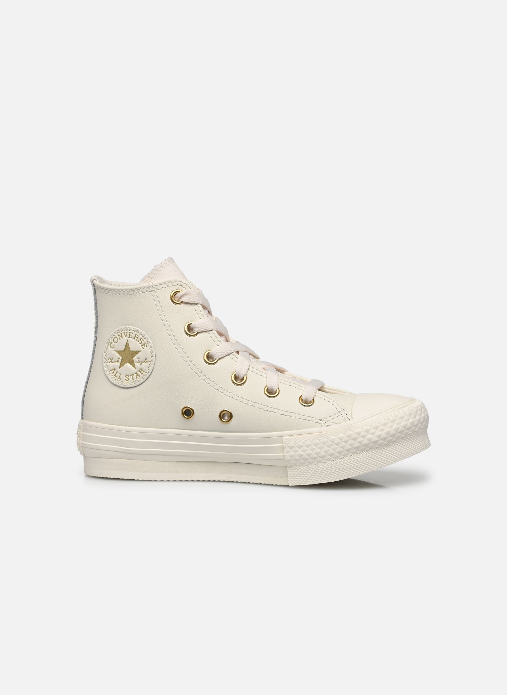 Baskets Chuck Taylor All Star Eva Lift Hi Leathe fille blanc Converse Baskets Chuck Taylor All Star Eva Lift Hi Leathe fille blanc Egret/Egret/Light Gold