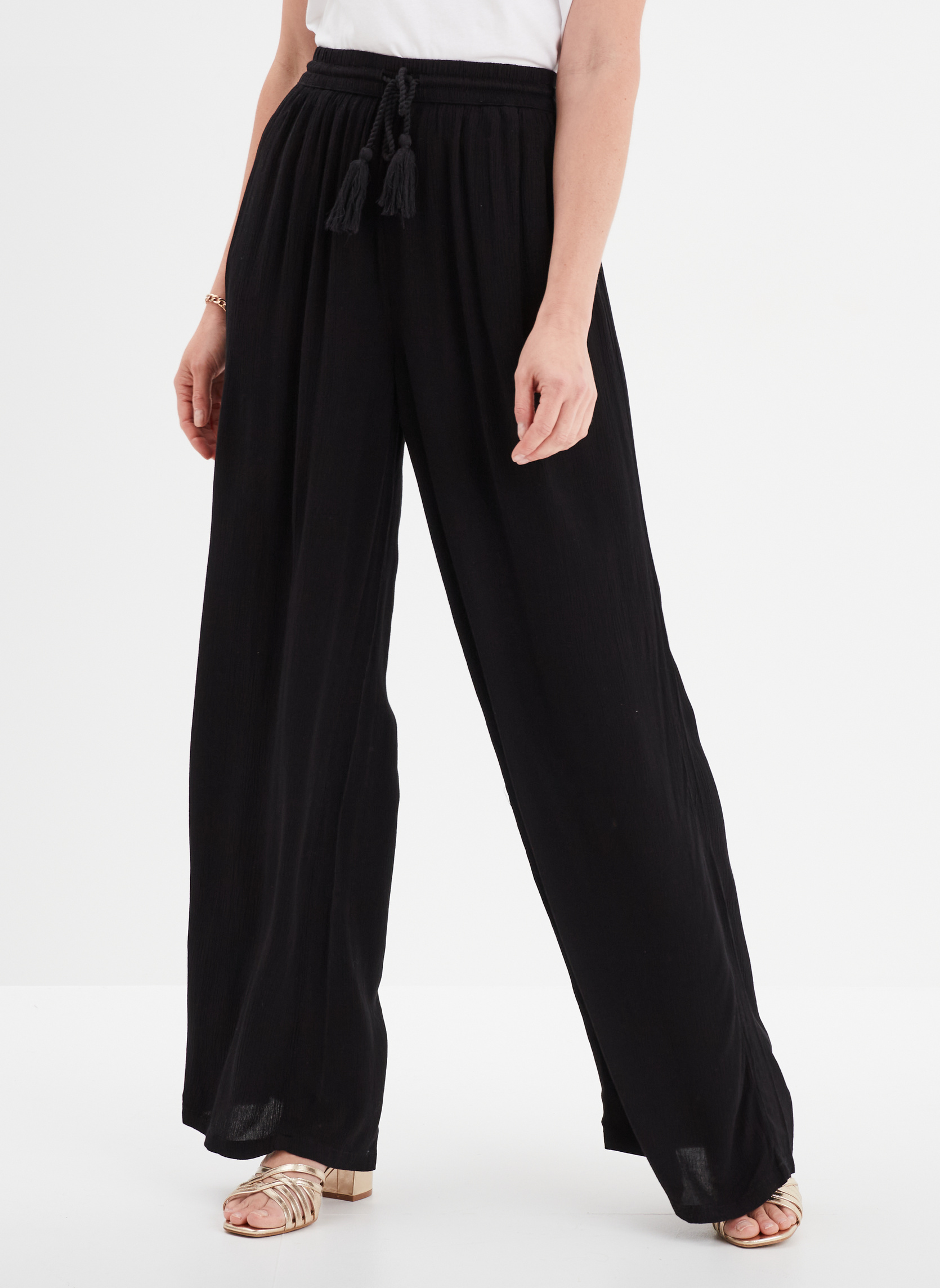 Pantalons droit MIS3_PCREPON femme noir LIBERTO Pantalons droit MIS3_PCREPON femme noir Noir