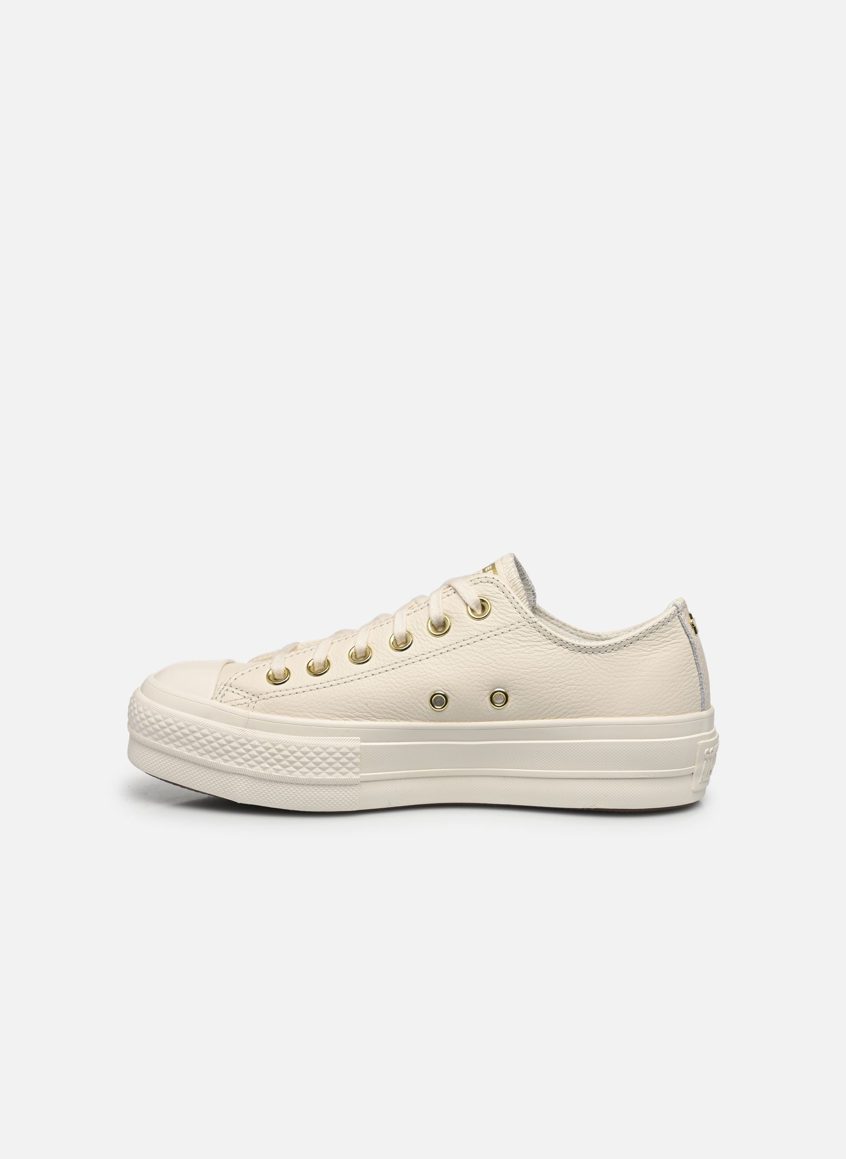 Sneakers Chuck Taylor All Star Lift Leather Ox dames wit Converse Sneakers Chuck Taylor All Star Lift Leather Ox dames wit EGRET/EGRET/GOLD