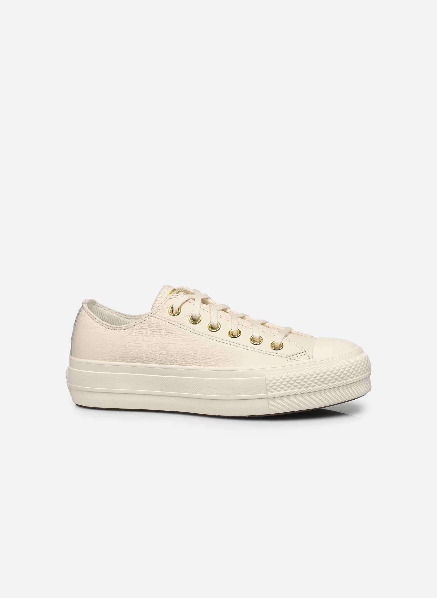 Sneakers Chuck Taylor All Star Lift Leather Ox dames wit Converse Sneakers Chuck Taylor All Star Lift Leather Ox dames wit EGRET/EGRET/GOLD