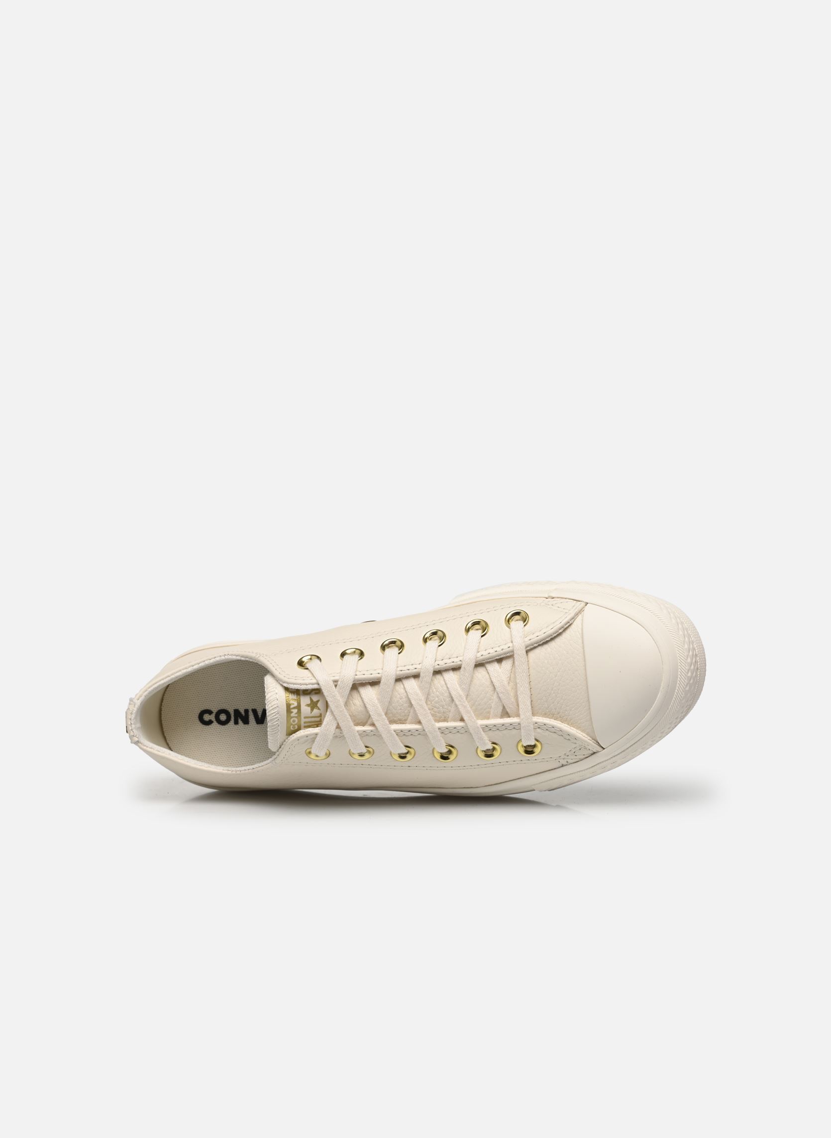 Sneakers Chuck Taylor All Star Lift Leather Ox dames wit Converse Sneakers Chuck Taylor All Star Lift Leather Ox dames wit EGRET/EGRET/GOLD