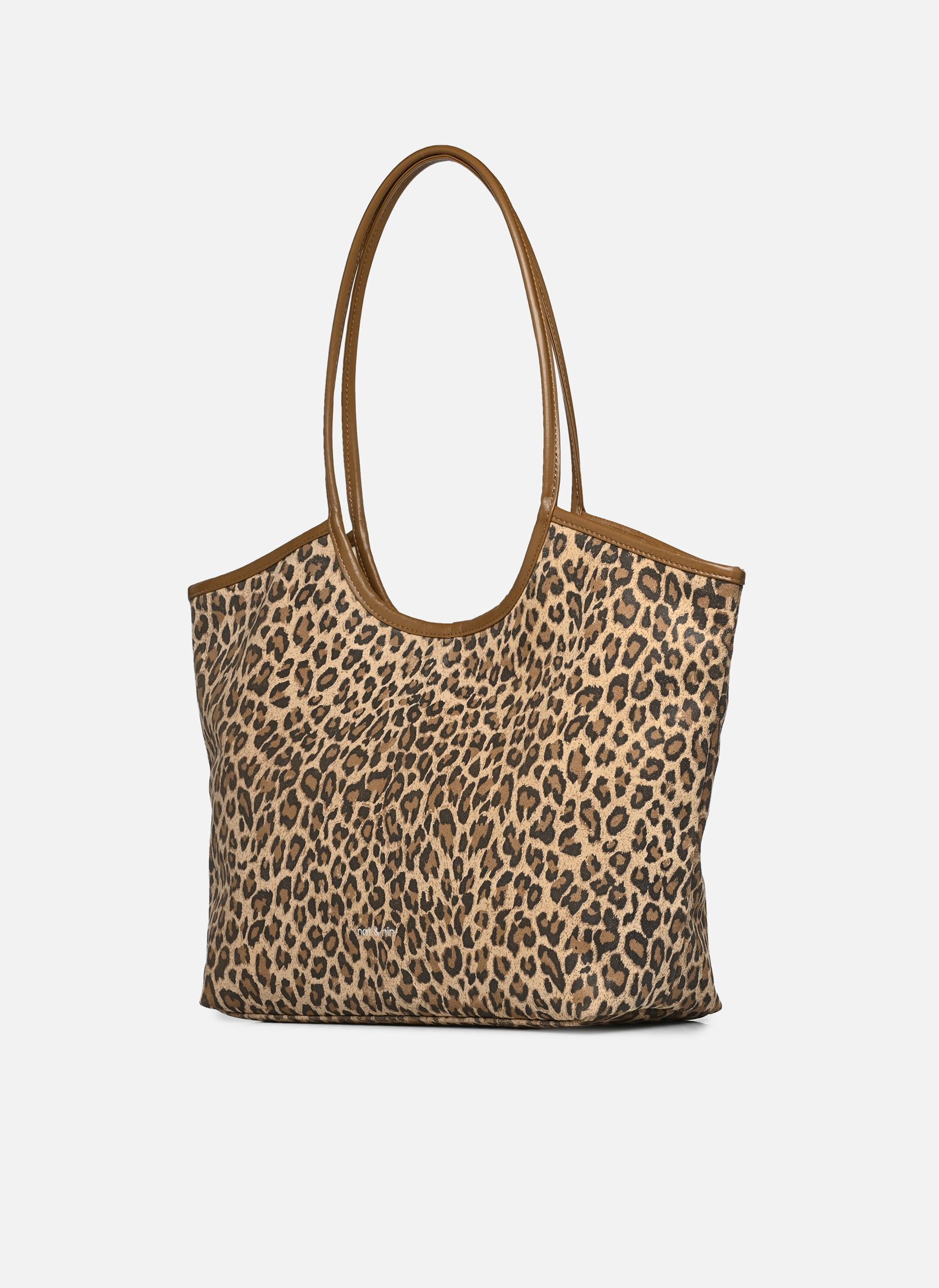 Cabas Milan femme marron Nat & Nin Cabas Milan femme marron LÉOPARD BEIGE