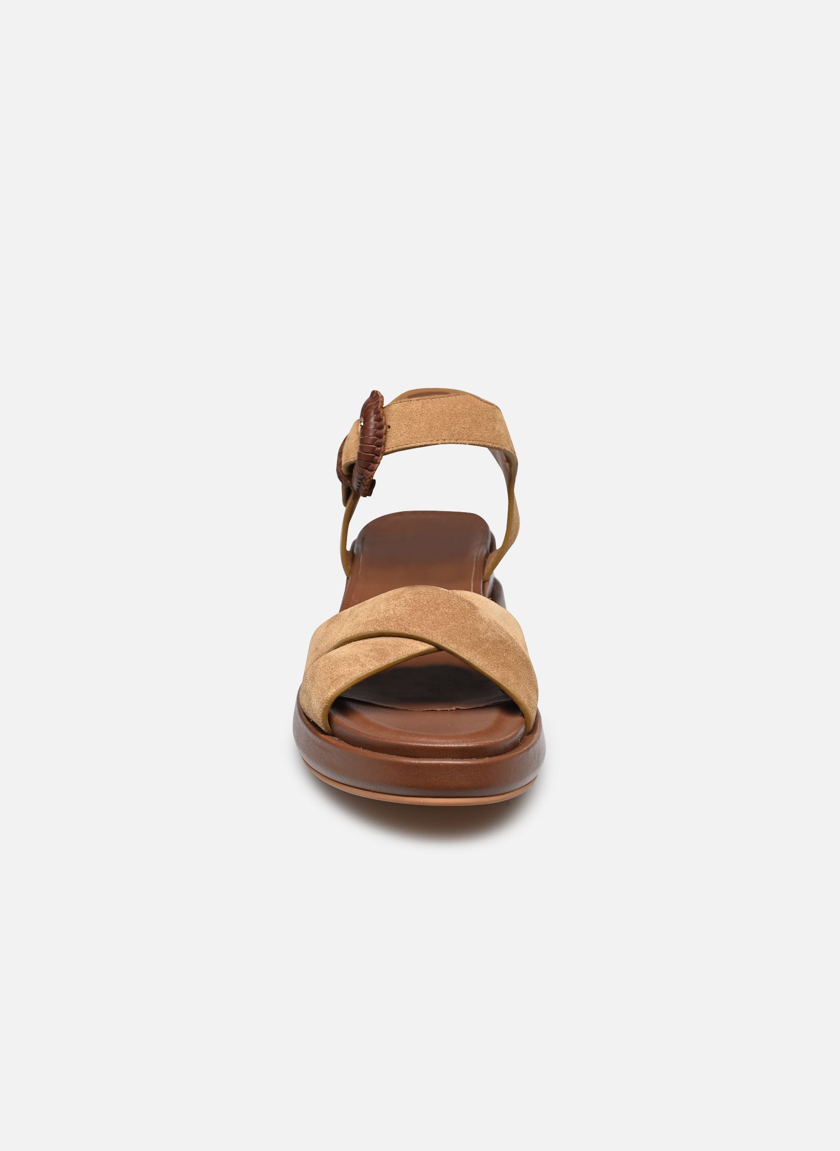 Sandalen met sleehak en plateau ROXANE dames bruin Bocage Sandalen met sleehak en plateau ROXANE dames bruin marron