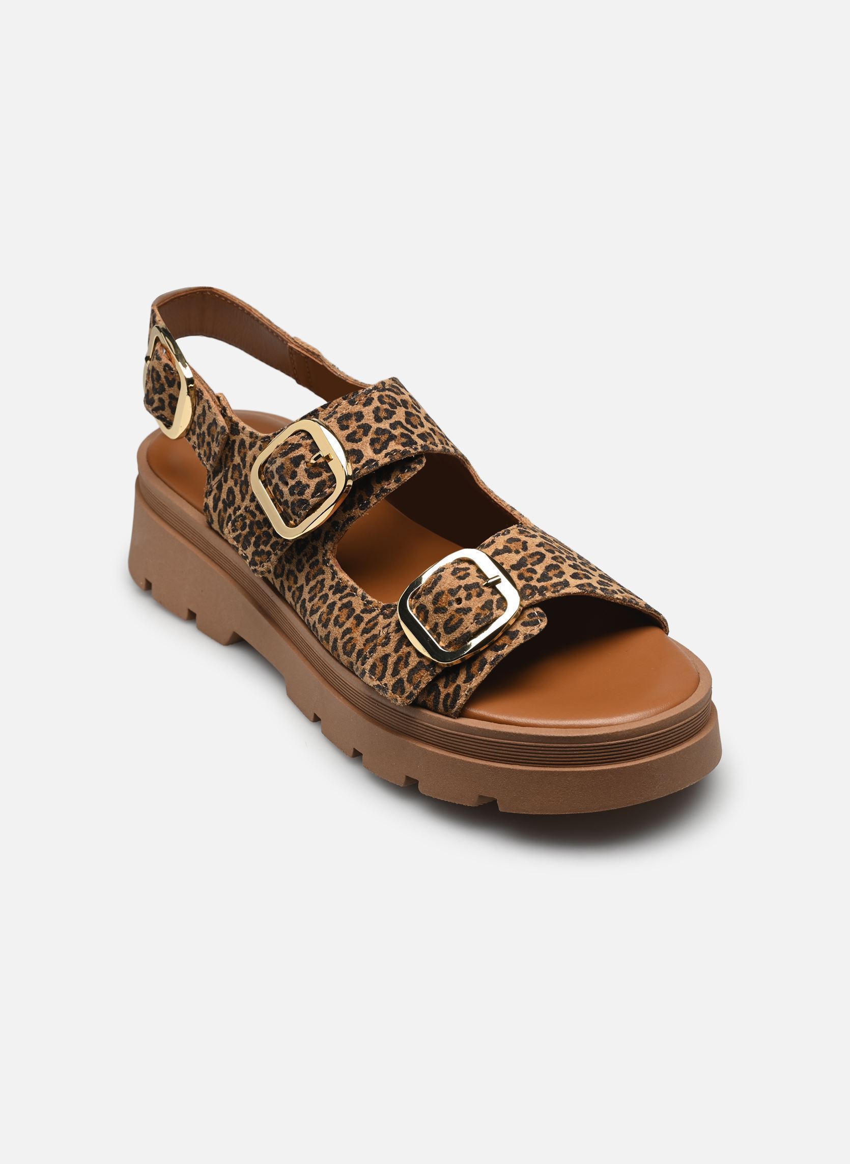 Keil- und Plateausandalen JULIETA damen braun Bocage Keil- und Plateausandalen JULIETA damen braun Leopard